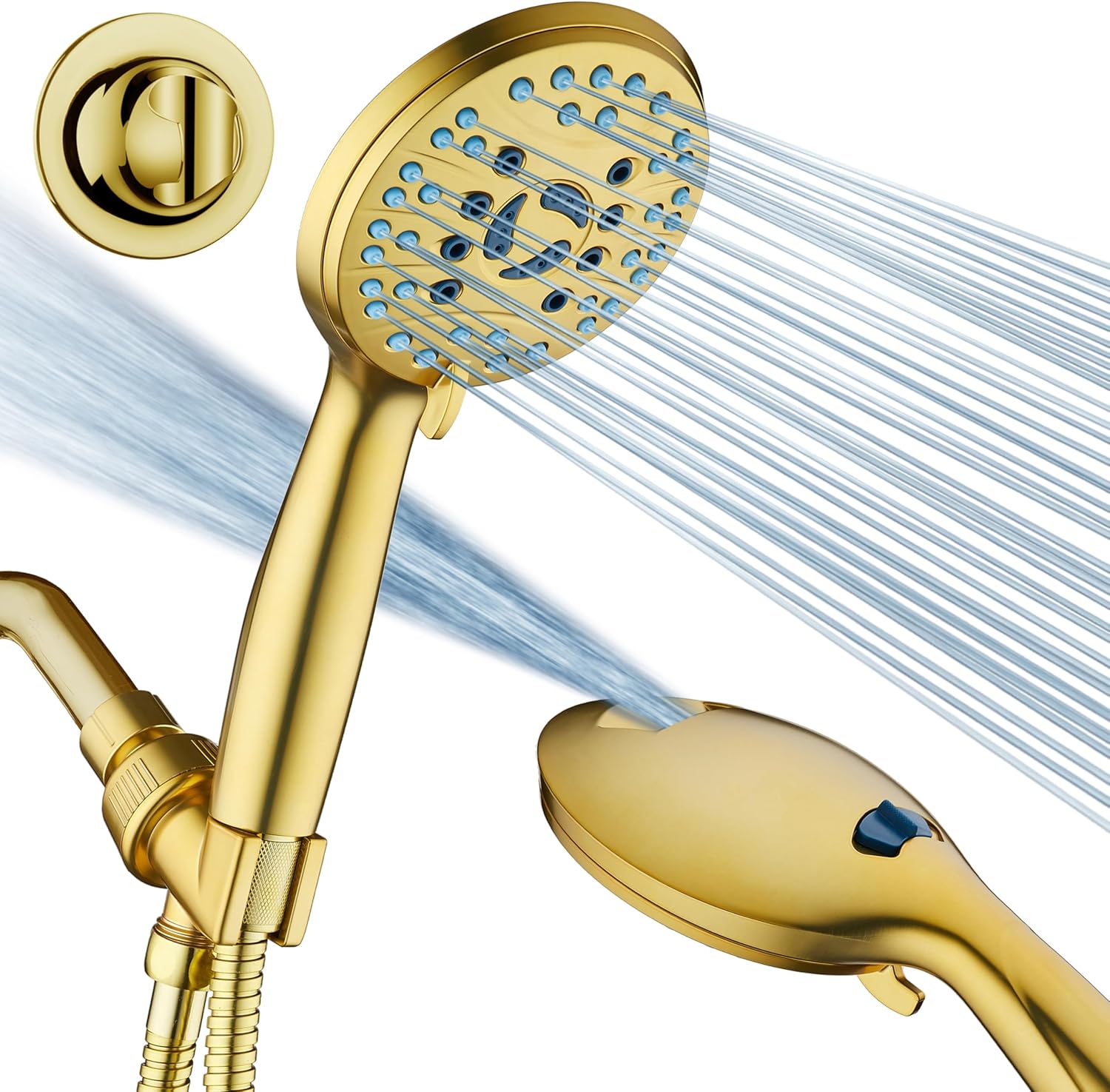 High-pressure 8-setting Hand Shower with Patented 2-mode Power Wash & Bonus Wall Bracket