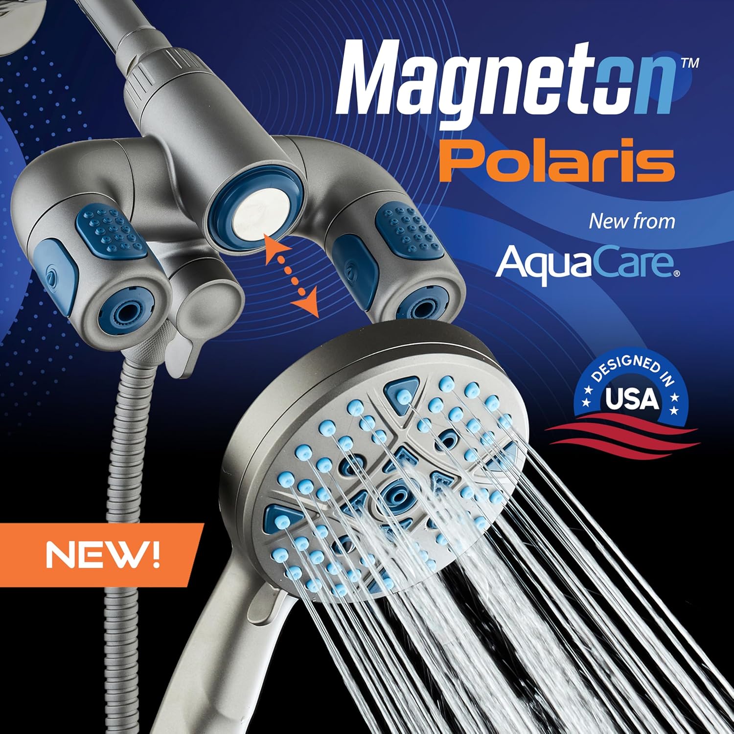 Polaris 208-setting 3-way Shower Combo with Adjustable Hydro Arms & Magnetic Docking