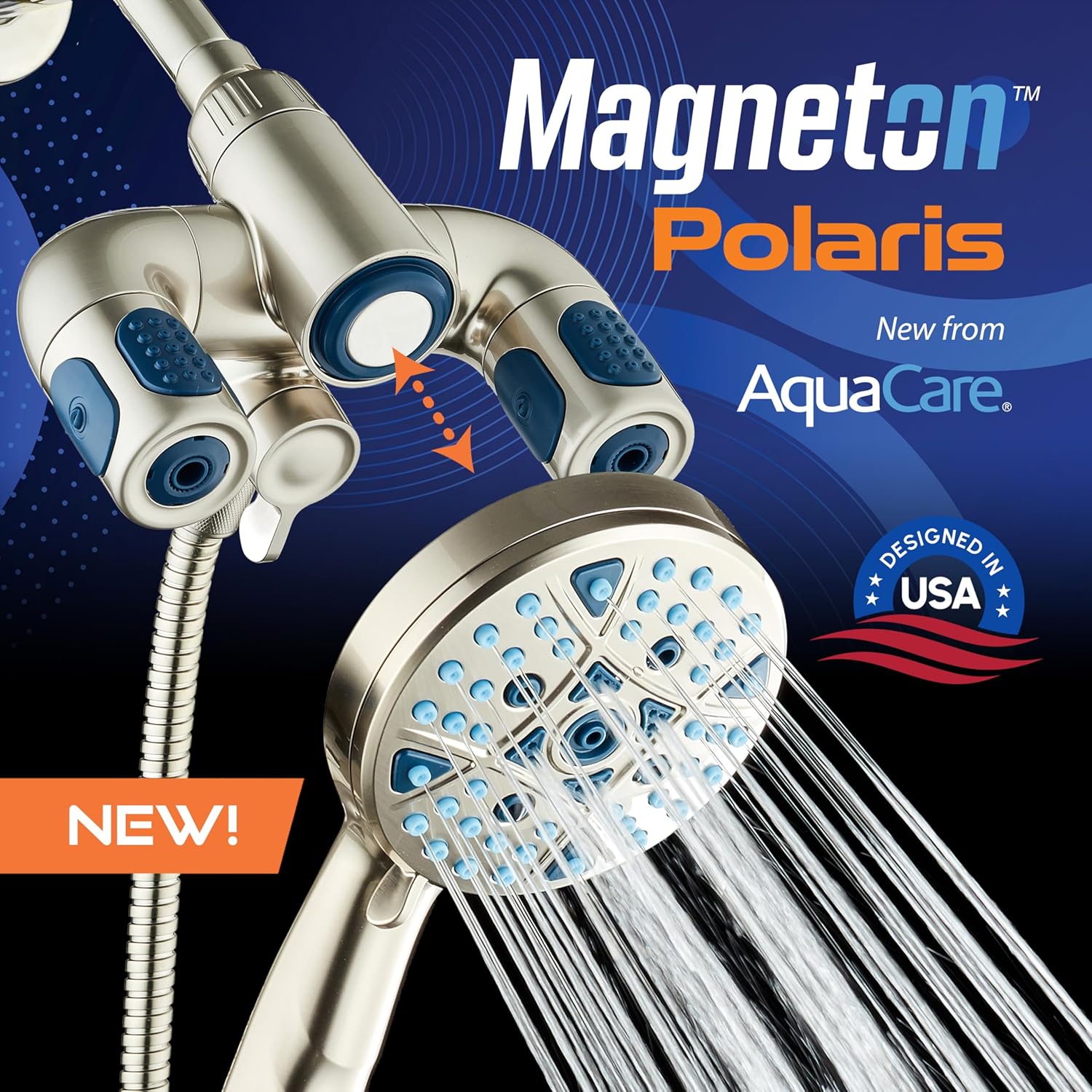 Polaris 208-setting 3-way Shower Combo with Adjustable Hydro Arms & Magnetic Docking