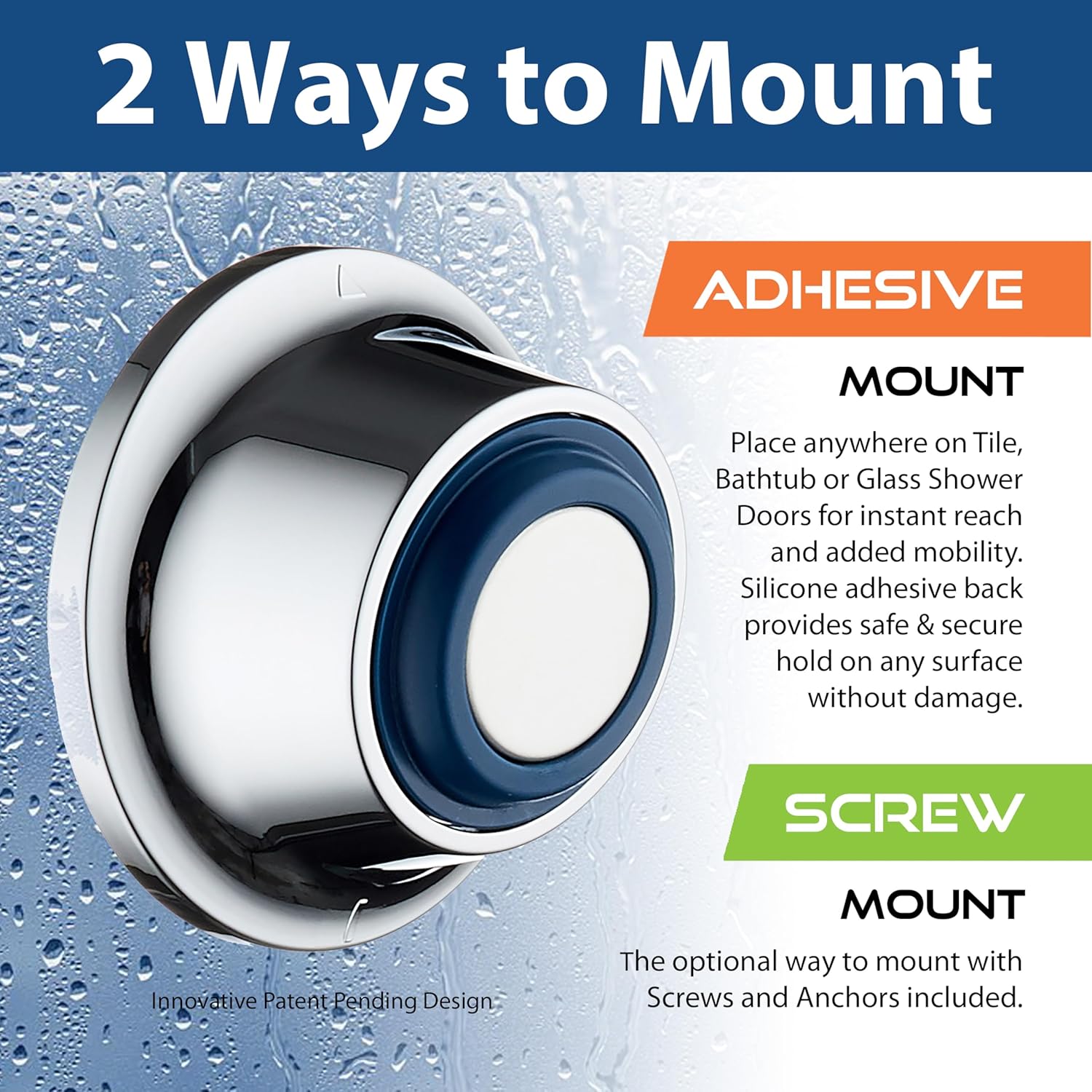 Instant Mount Go-Anywhere Magnetic Docking Wall Bracket for Magneton® Hand Showers & Combos