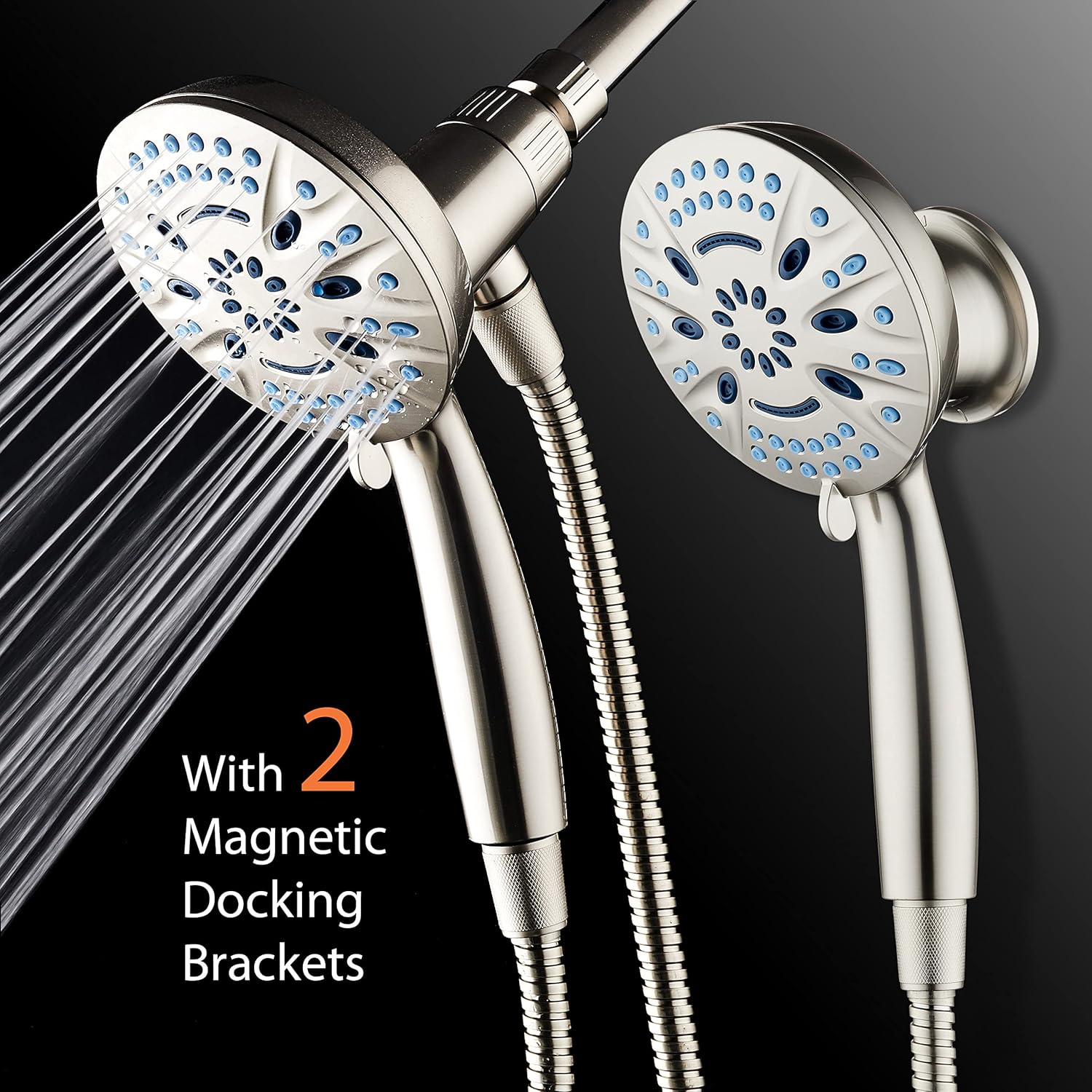 Magneton®  8-setting 5" Face Hand Shower with 2-way High/Low Magnetic Docking