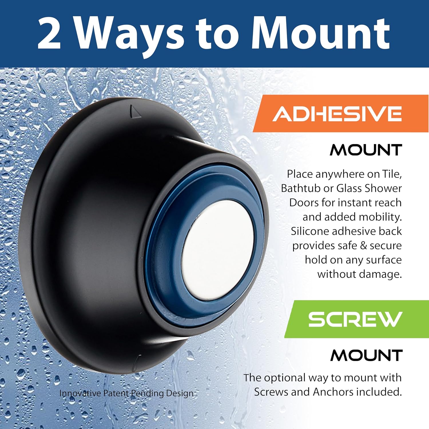 Instant Mount Go-Anywhere Magnetic Docking Wall Bracket for Magneton® Hand Showers & Combos