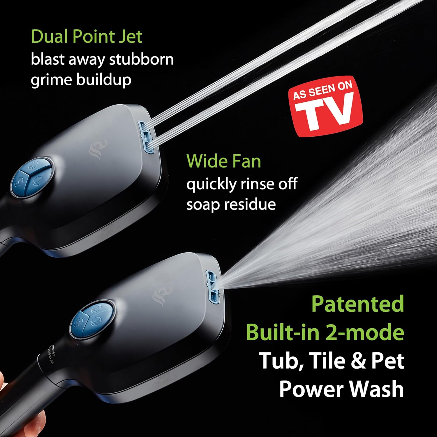 3.0 Series All-in-One 10-setting Hand Shower with Shower Filter, 2-mode Power Wash & Push-button Function Switch