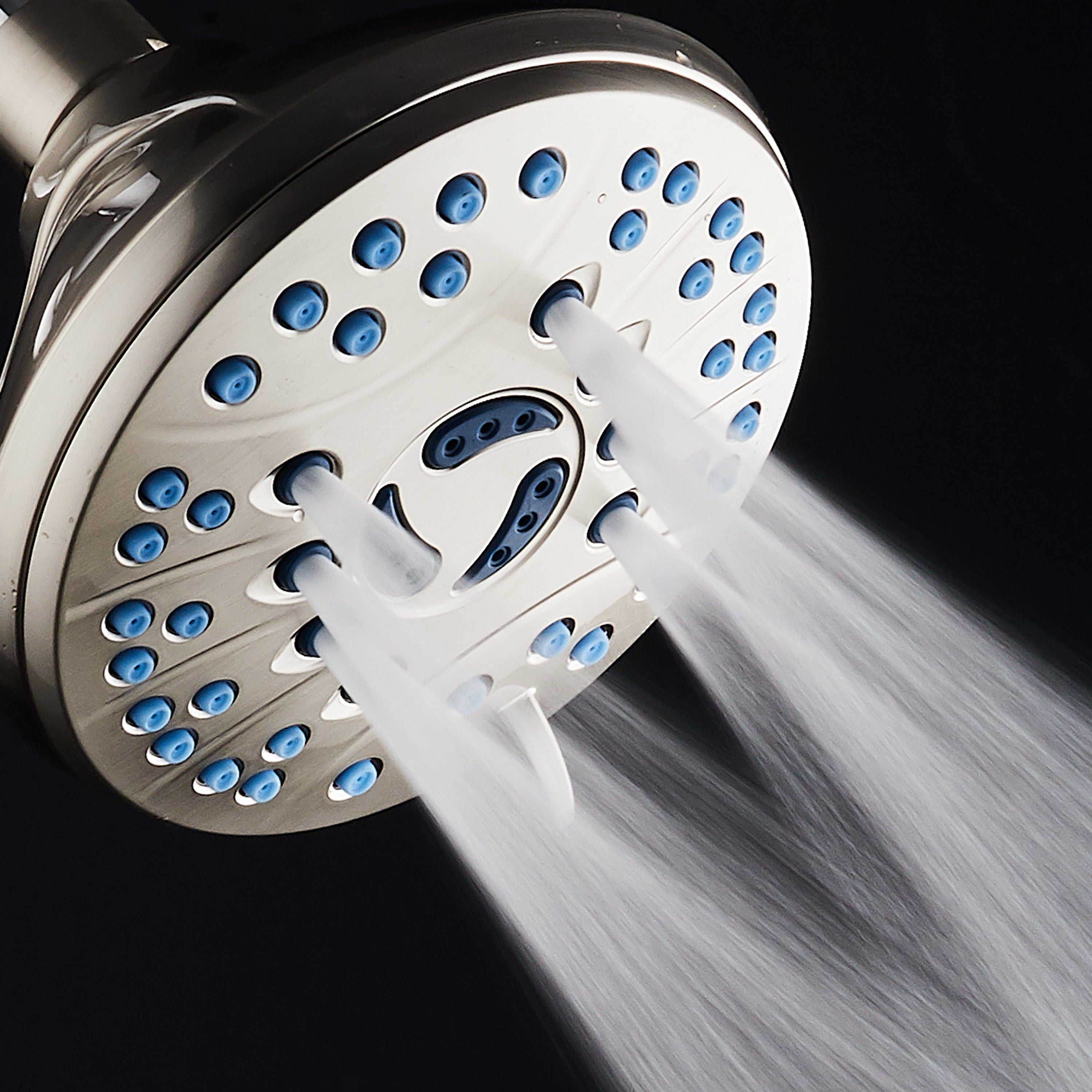 Ultra-Luxury 6-setting Overhead Shower Head with Antimicrobial Anti-clog Nozzles