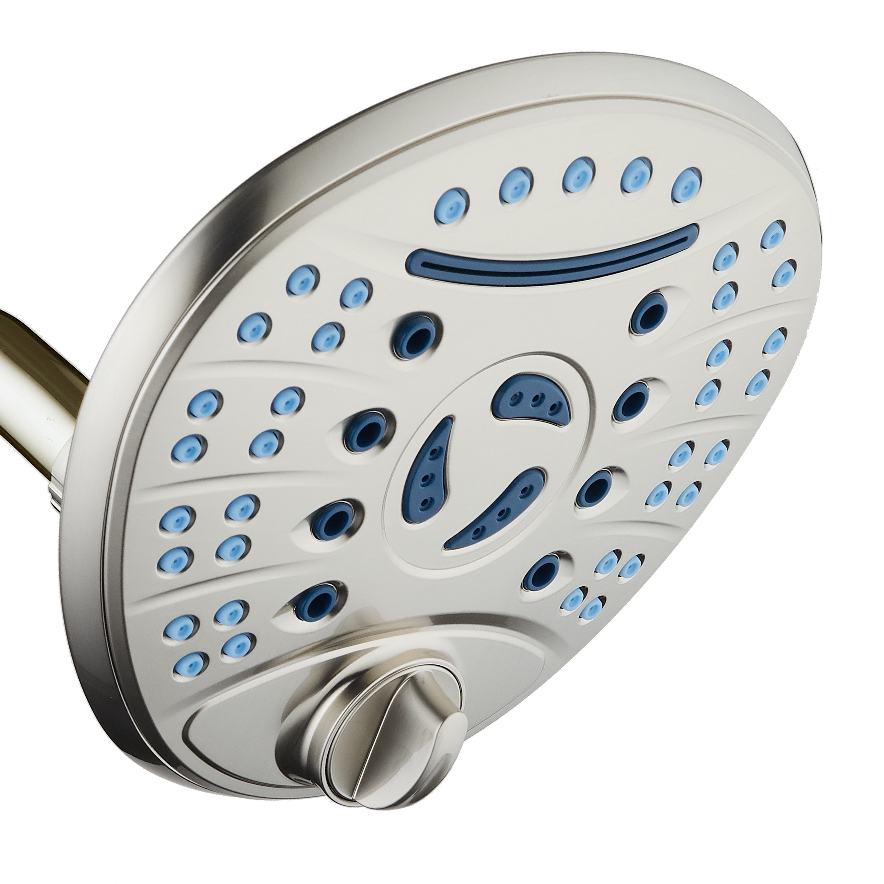 Ultra-Luxury 8-setting 7" Rainfall Shower Head with Antimicrobial Anti-clog Nozzles