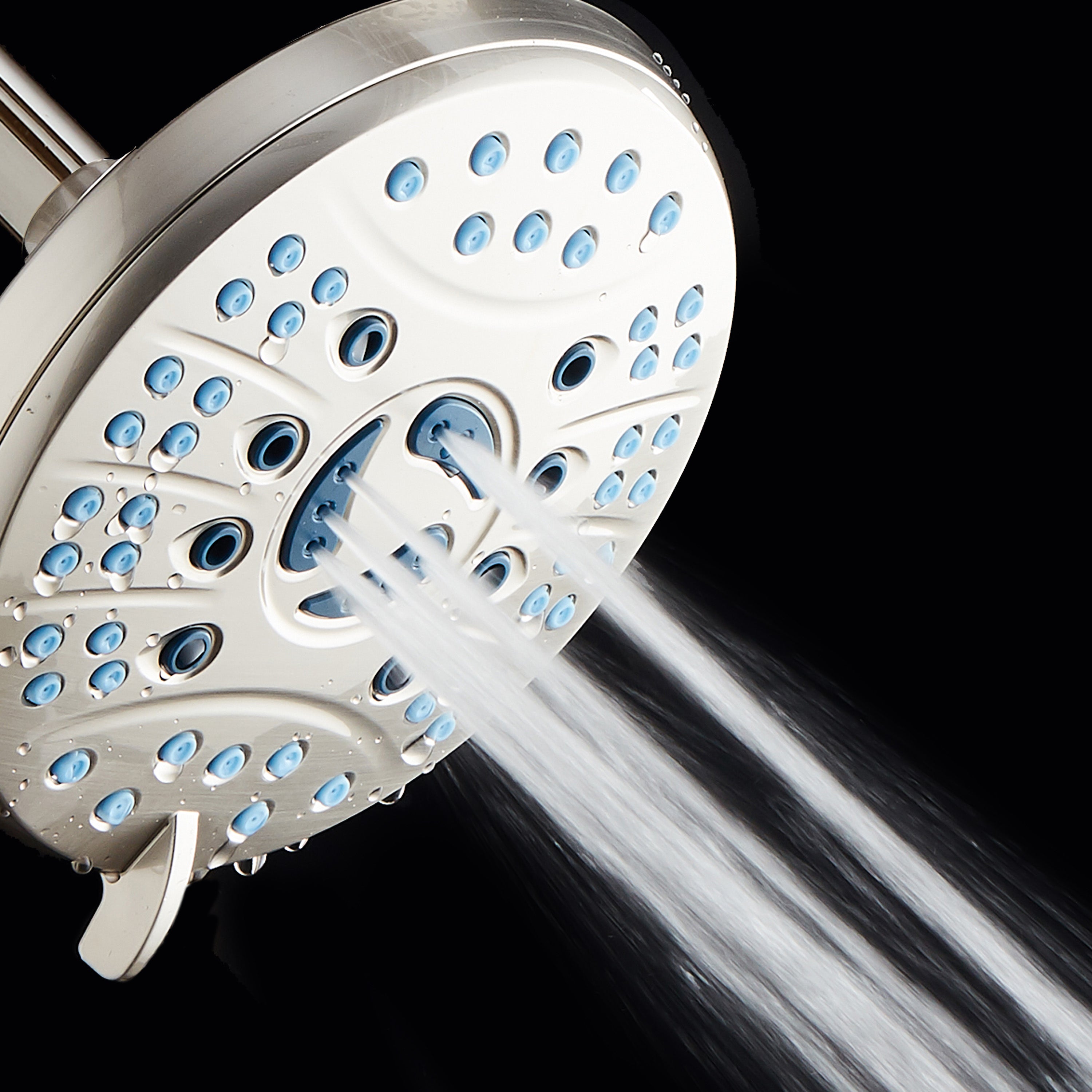 Ultra-Luxury 6-setting 6" Rainfall Shower Head with Antimicrobial Anti-clog Nozzles