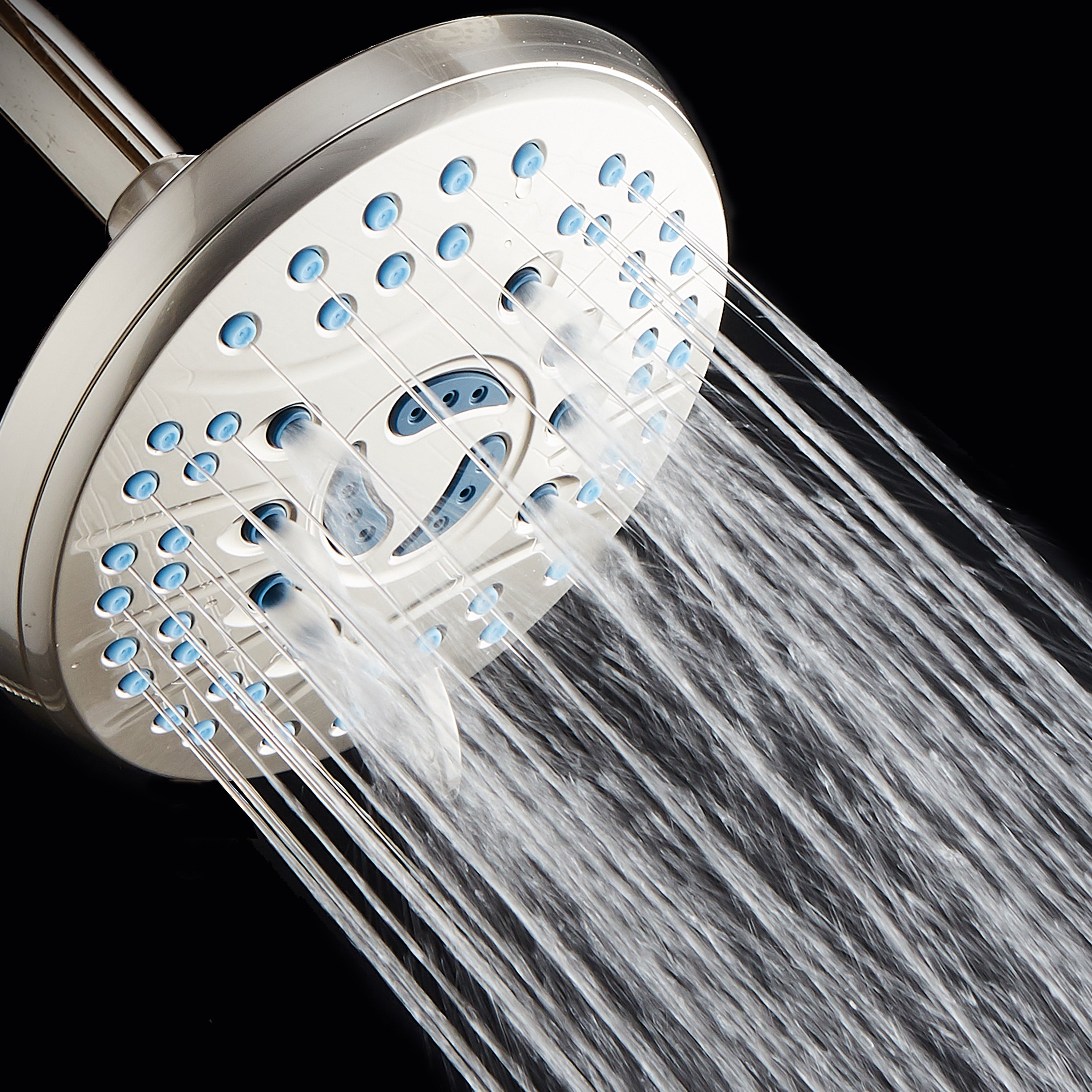 Ultra-Luxury 6-setting 6" Rainfall Shower Head with Antimicrobial Anti-clog Nozzles
