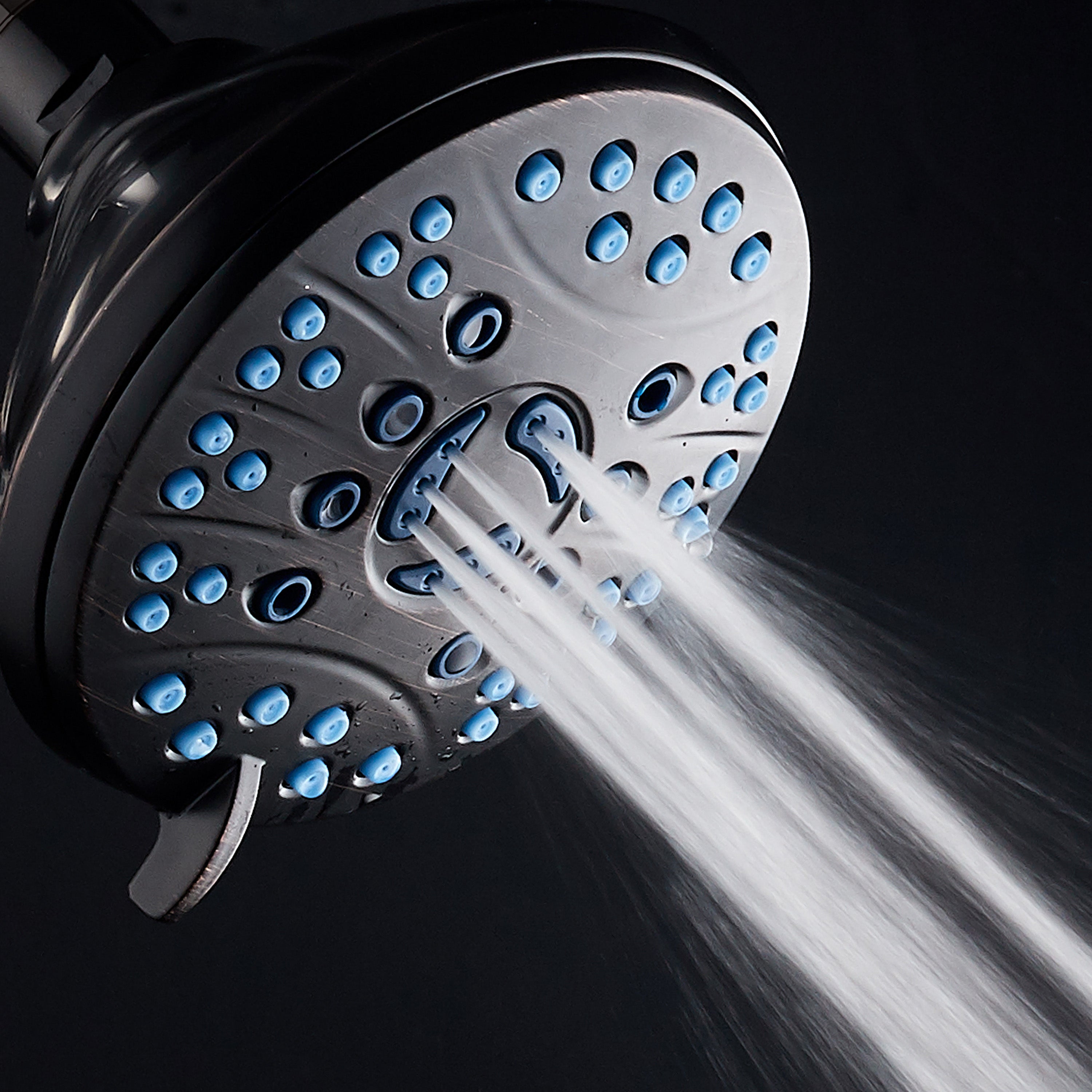 Ultra-Luxury 6-setting Overhead Shower Head with Antimicrobial Anti-clog Nozzles