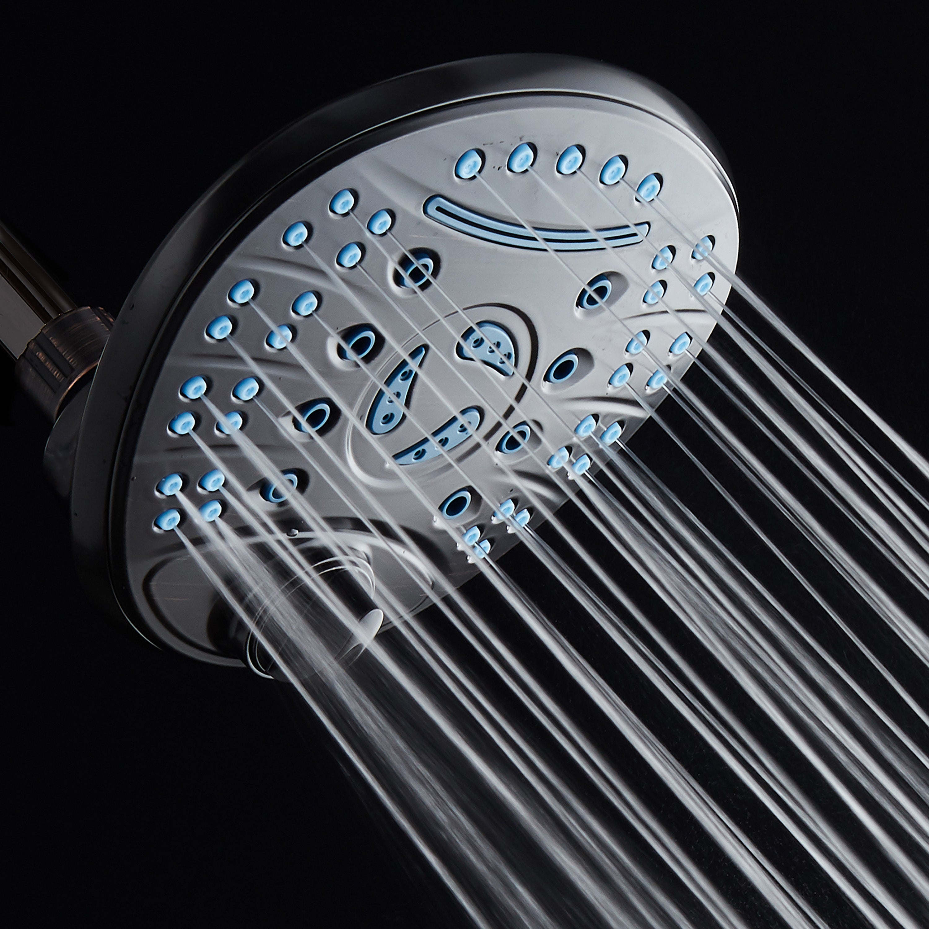 Ultra-Luxury 8-setting 7" Rainfall Shower Head with Antimicrobial Anti-clog Nozzles