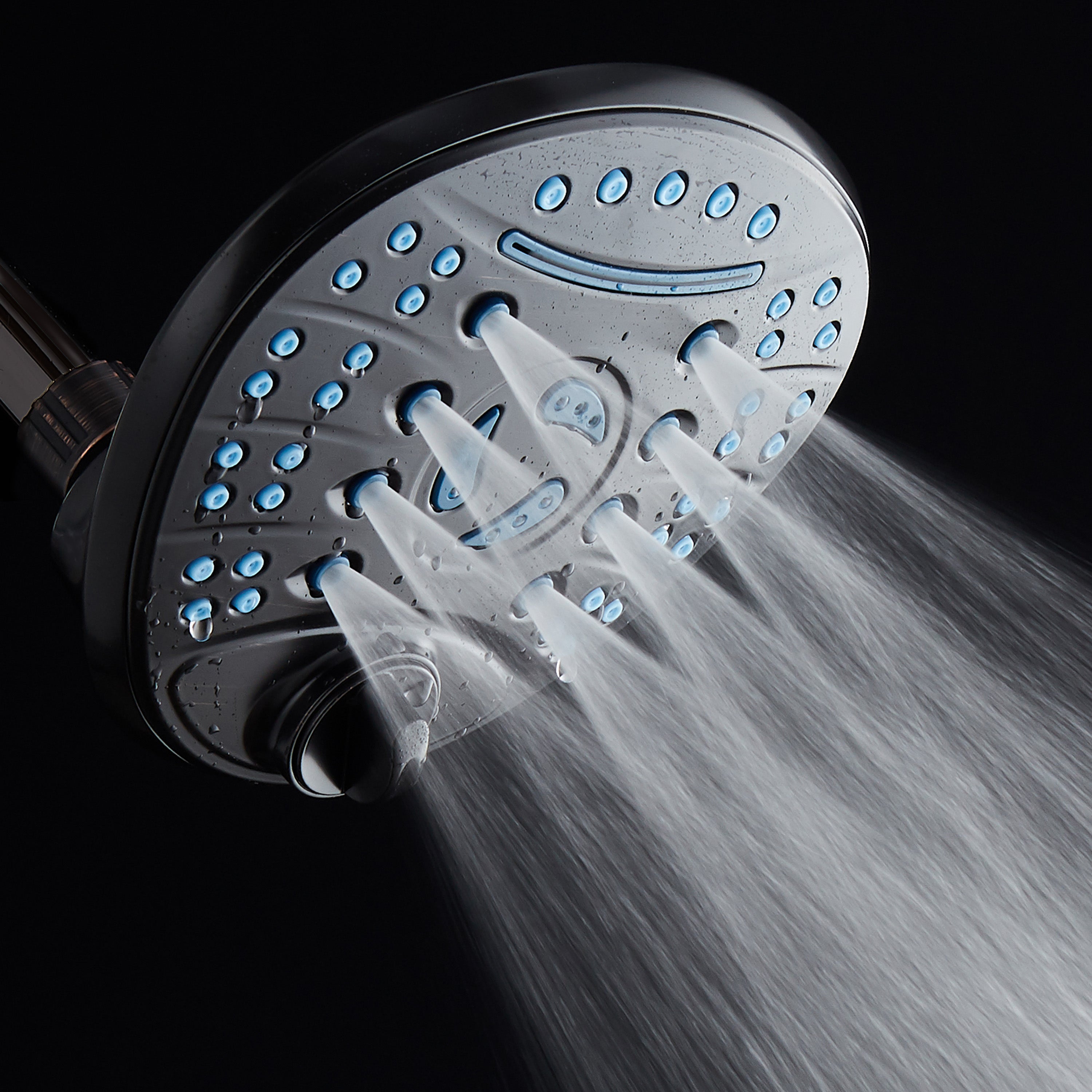 Ultra-Luxury 8-setting 7" Rainfall Shower Head with Antimicrobial Anti-clog Nozzles