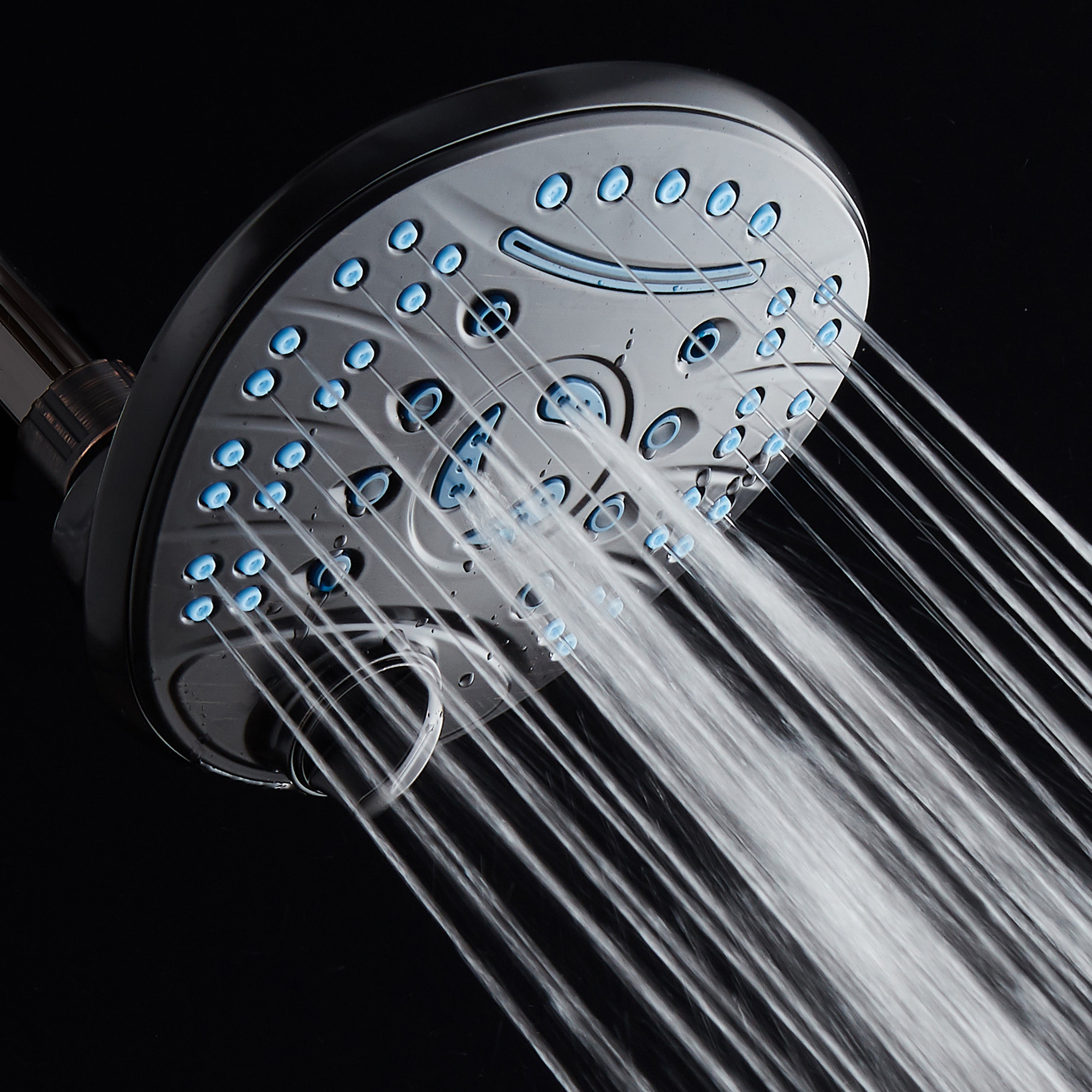 Ultra-Luxury 8-setting 7" Rainfall Shower Head with Antimicrobial Anti-clog Nozzles
