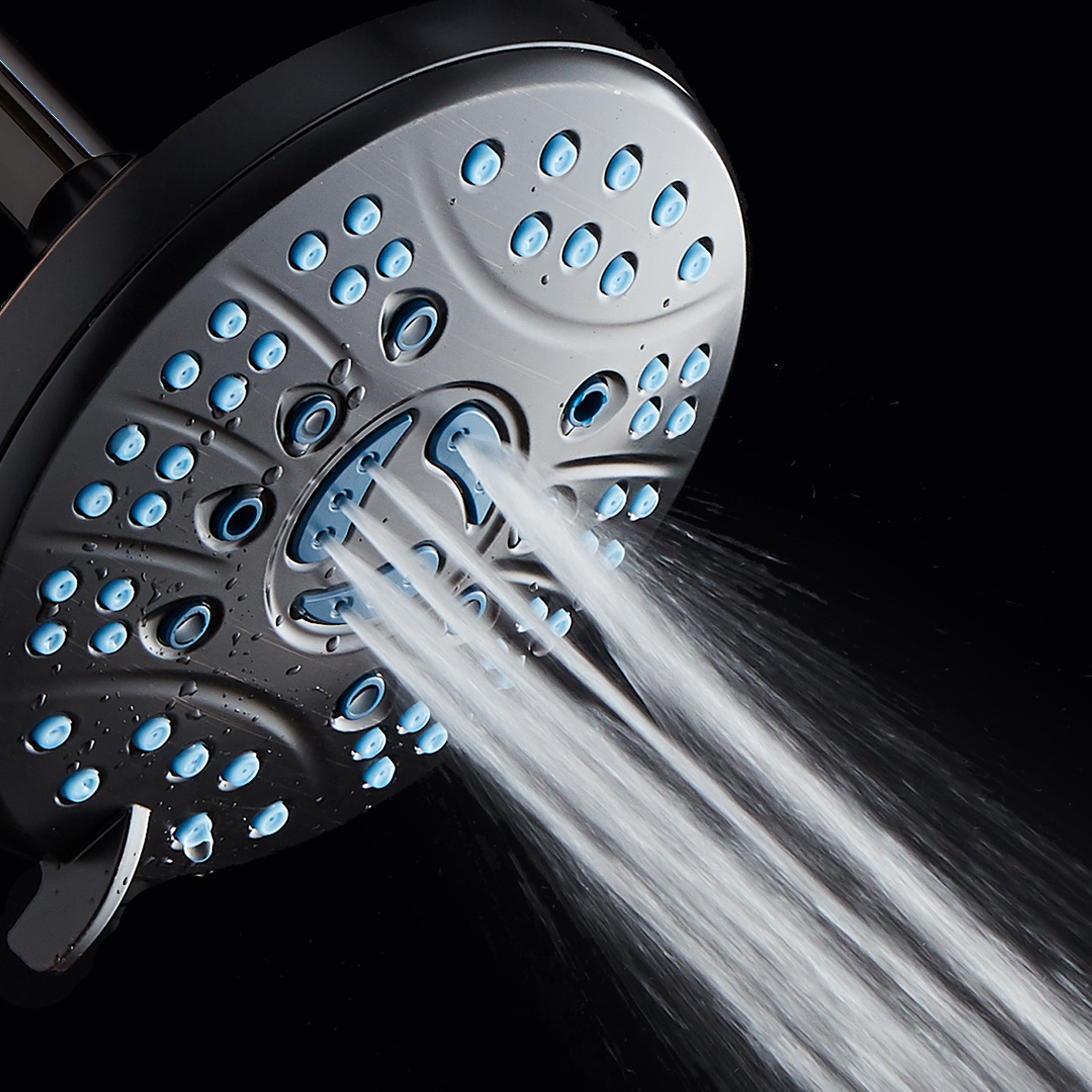 Ultra-Luxury 6-setting 6" Rainfall Shower Head with Antimicrobial Anti-clog Nozzles