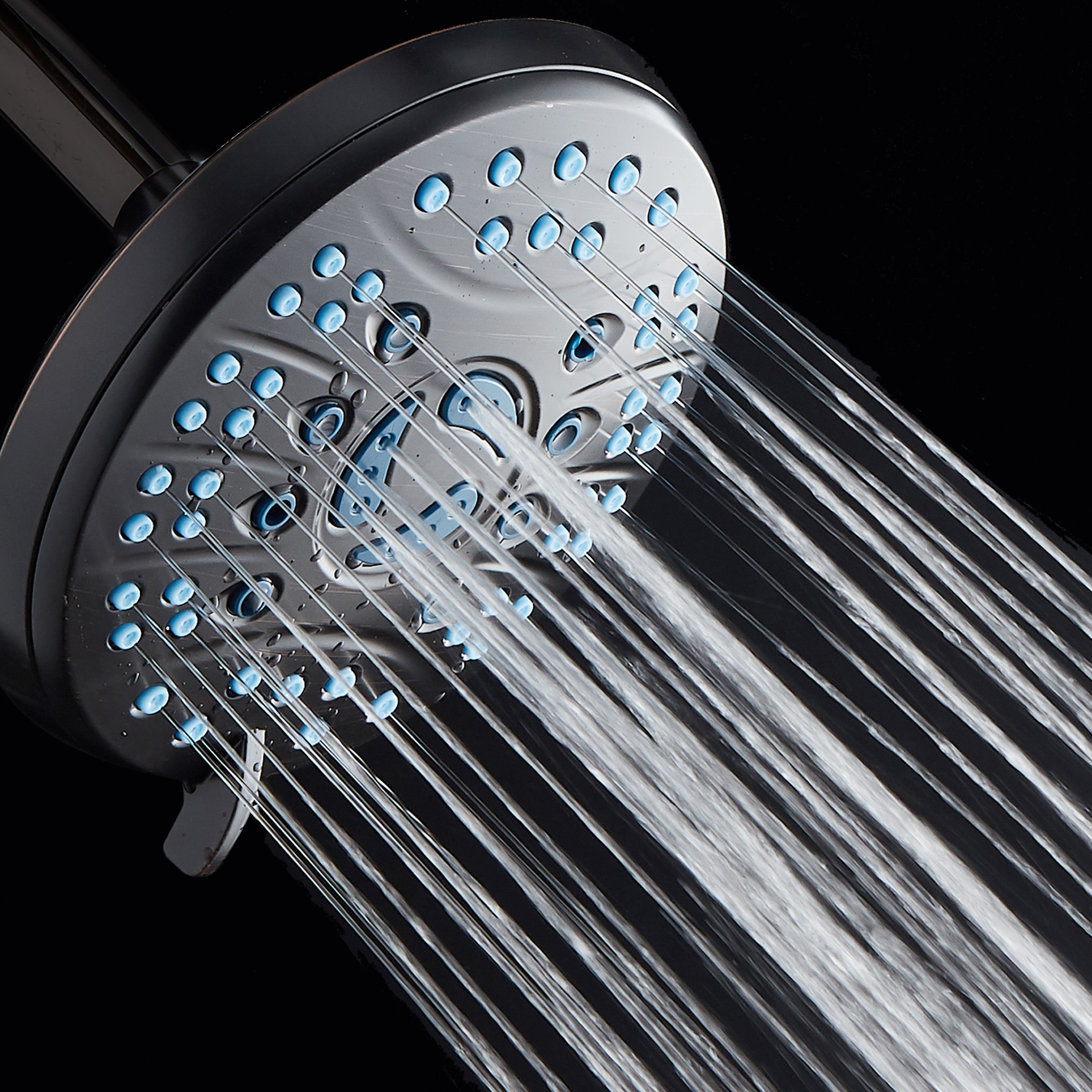 Ultra-Luxury 6-setting 6" Rainfall Shower Head with Antimicrobial Anti-clog Nozzles