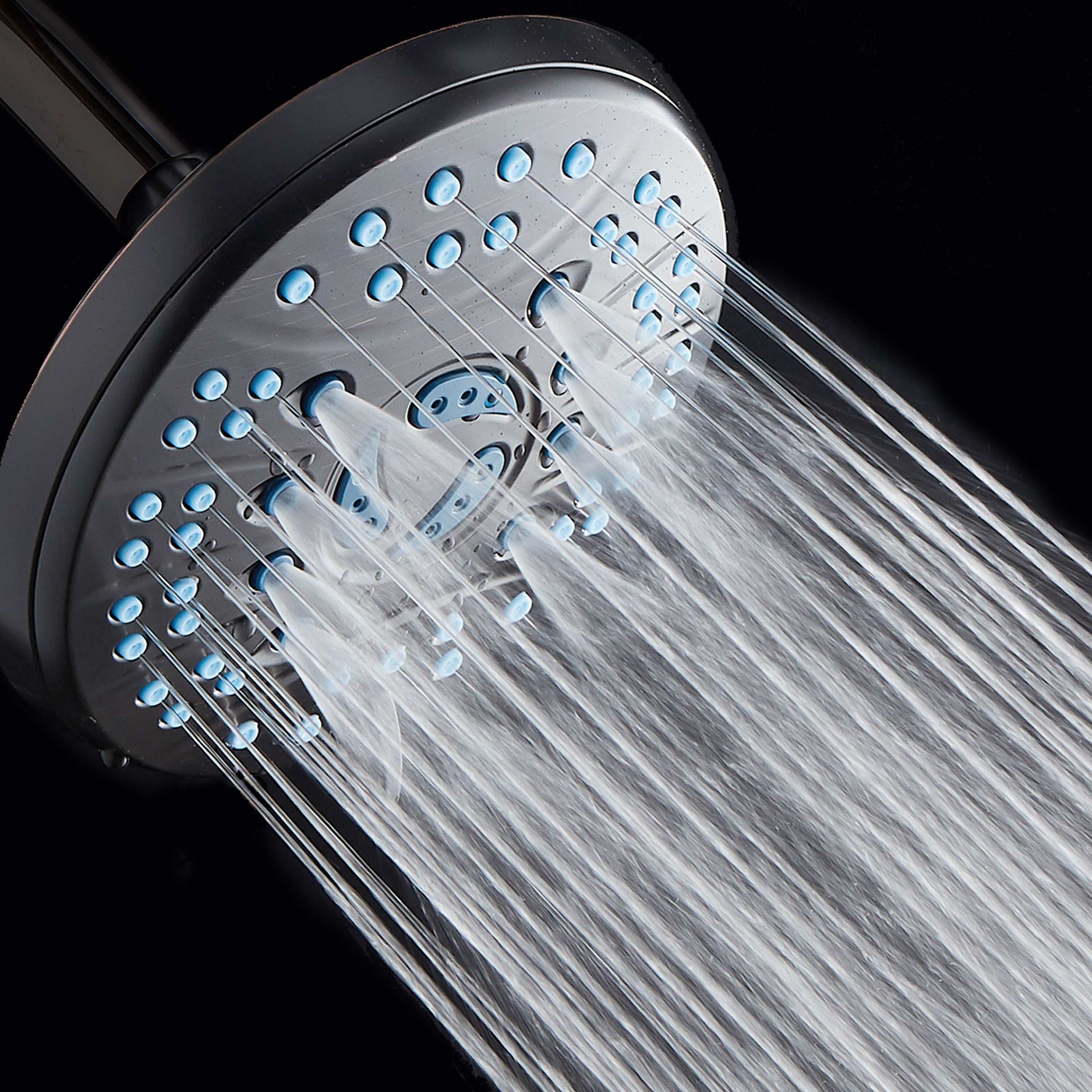 Ultra-Luxury 6-setting 6" Rainfall Shower Head with Antimicrobial Anti-clog Nozzles