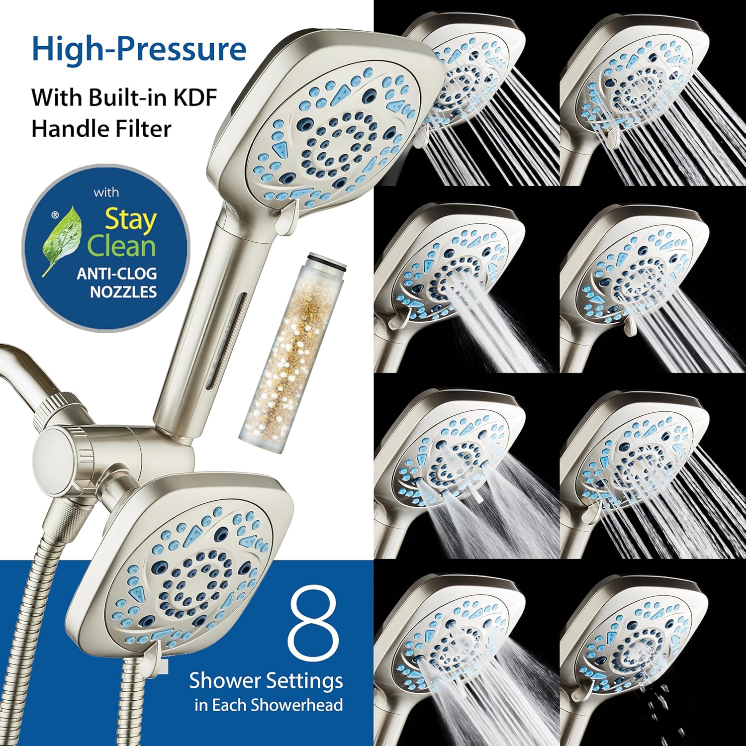 3.0 All-in-One 82-setting 4-way Twin Combo with Shower Filter & 2-mode Power Wash