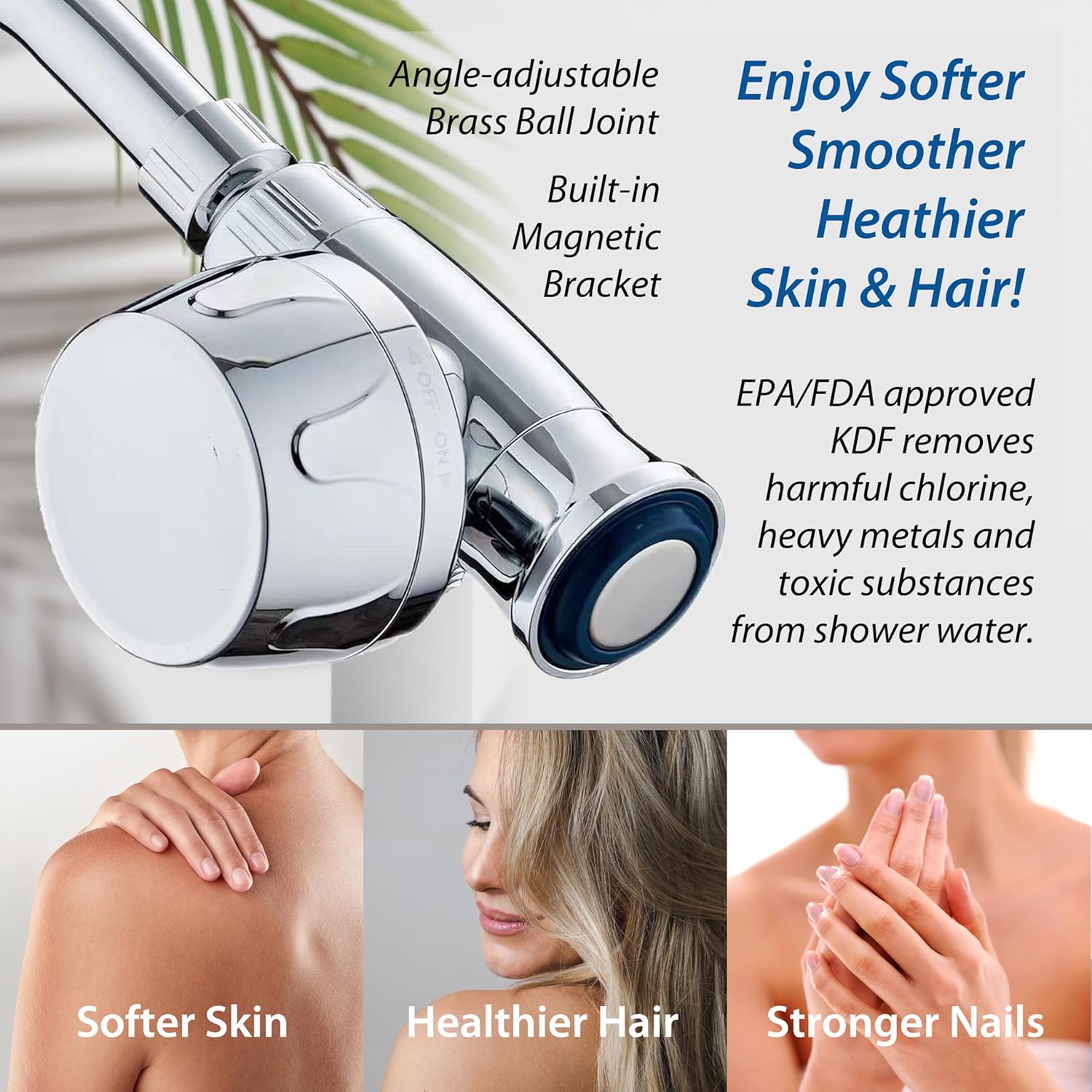 Magneton® 8-setting 5" Face Hand Shower with Magnetic Docking & Built-in Shower Filter