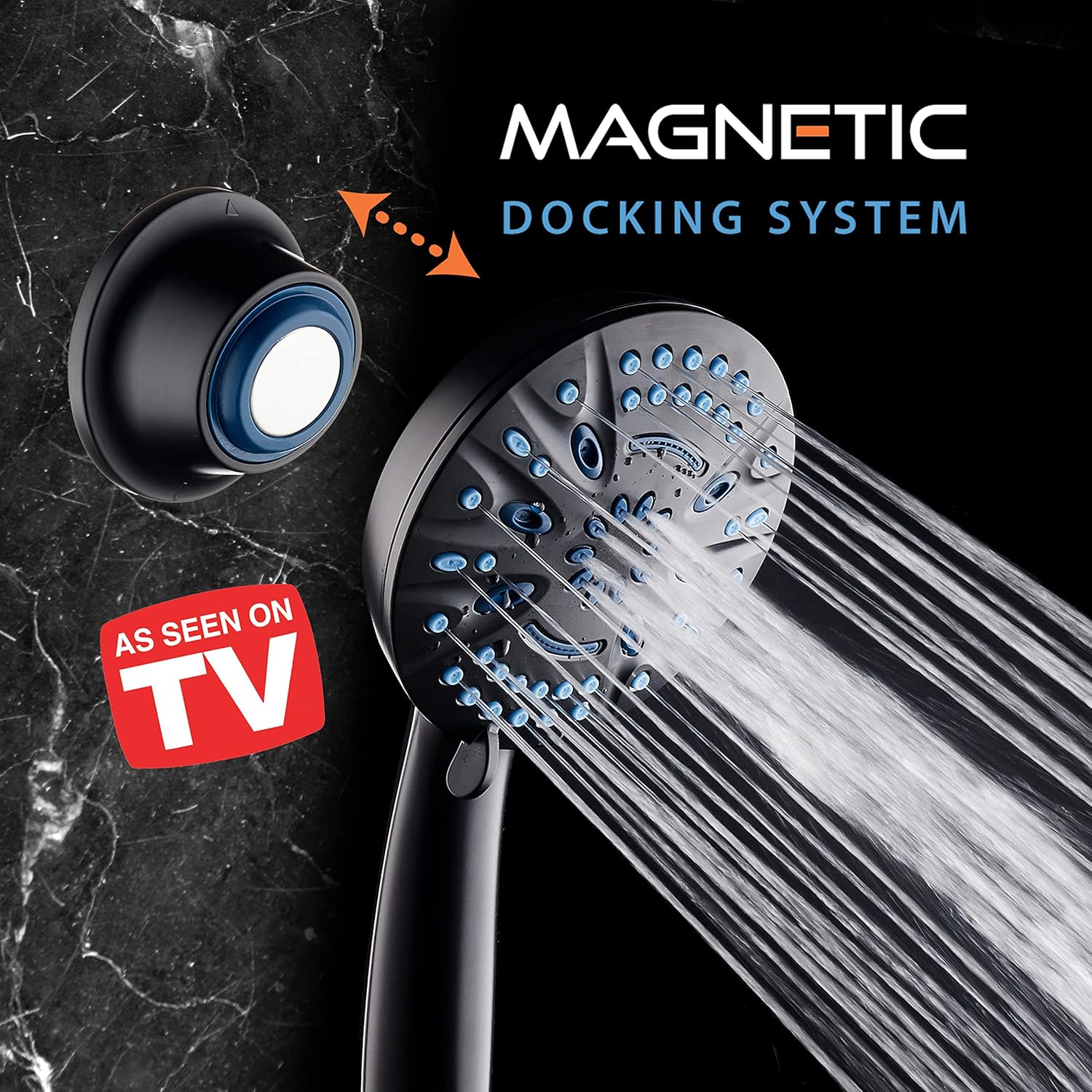 Magneton®  8-setting 5" Face Hand Shower with 2-way High/Low Magnetic Docking