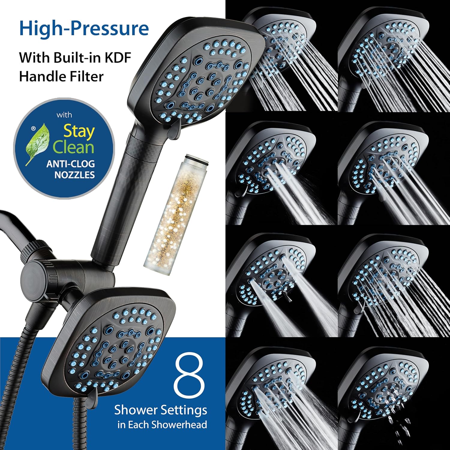 4X All-in-One 82-setting 4-way Twin Combo with Shower Filter & 2-mode Power Wash