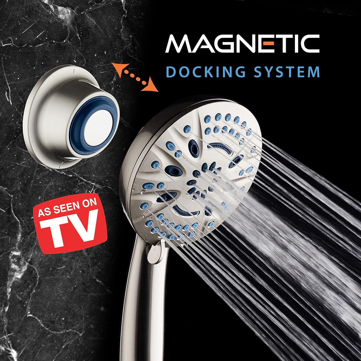 Magneton®  8-setting 5" Face Hand Shower with 2-way High/Low Magnetic Docking