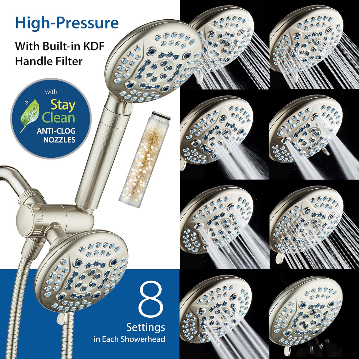 4X All-in-One 82-setting 4-way Twin Combo with Shower Filter & 2-mode Power Wash