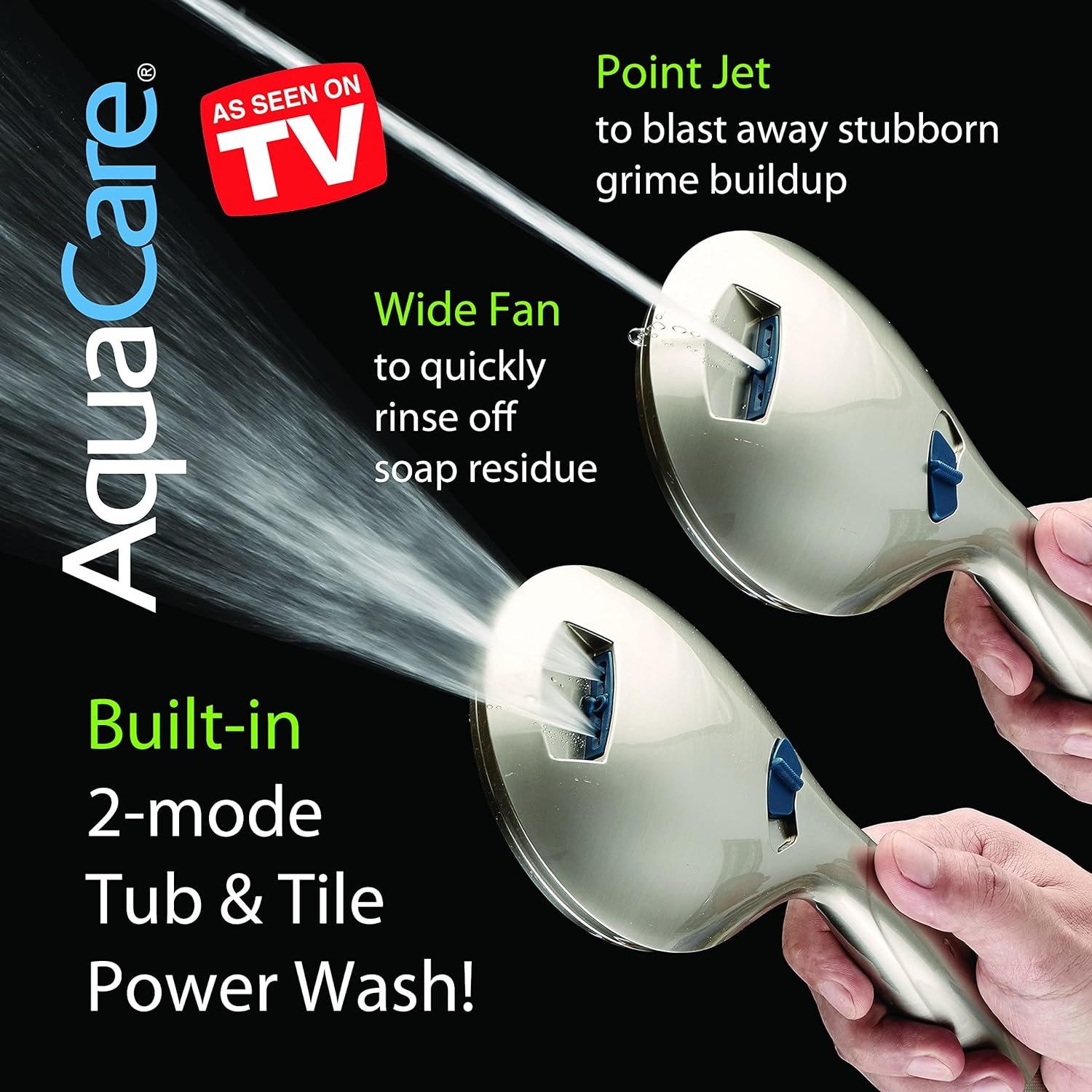 50-setting 3-way Twin Shower Combo with 2-mode Power Wash & Bonus Wall Bracket