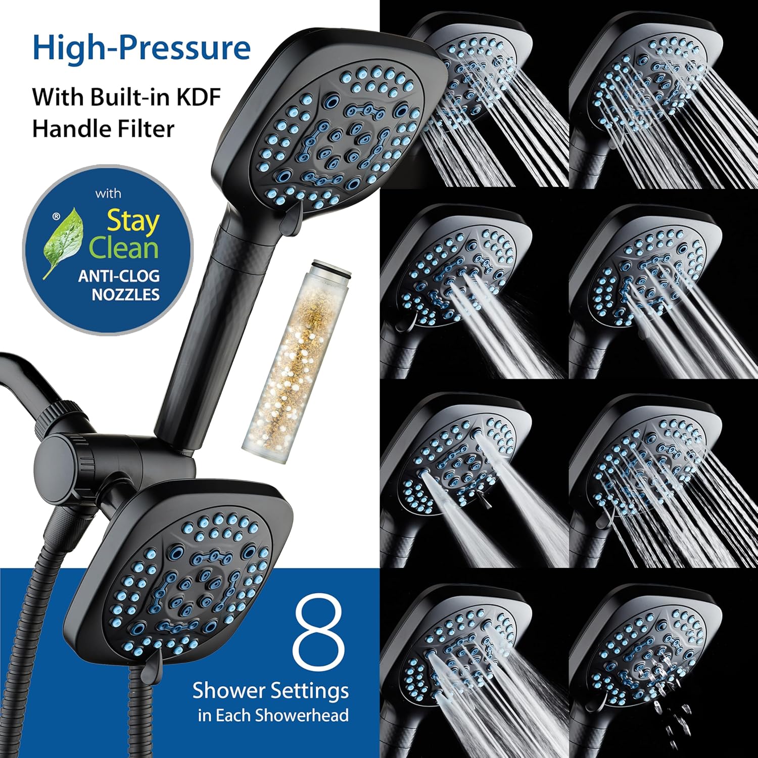 4X All-in-One 82-setting 4-way Twin Combo with Shower Filter & 2-mode Power Wash