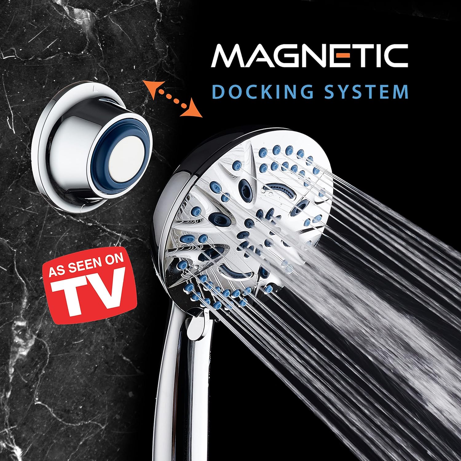 Magneton®  8-setting 5" Face Hand Shower with 2-way High/Low Magnetic Docking