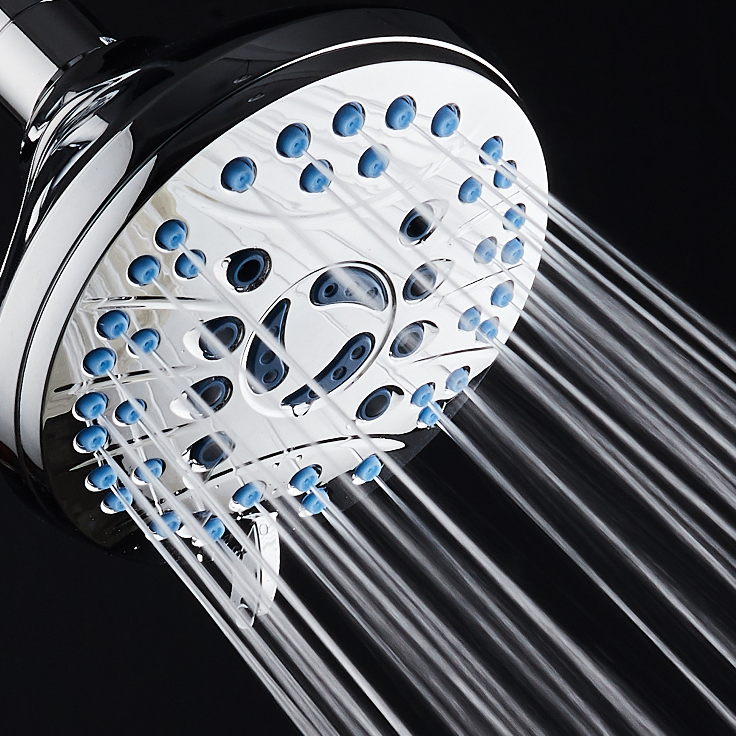 Ultra-Luxury 6-setting Overhead Shower Head with Antimicrobial Anti-clog Nozzles