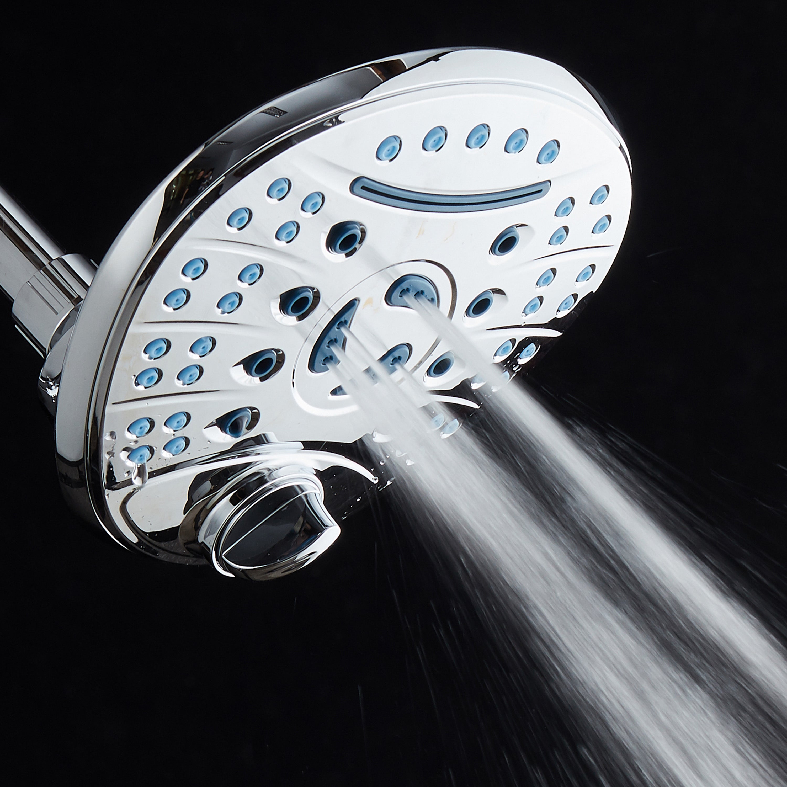 Ultra-Luxury 8-setting 7" Rainfall Shower Head with Antimicrobial Anti-clog Nozzles