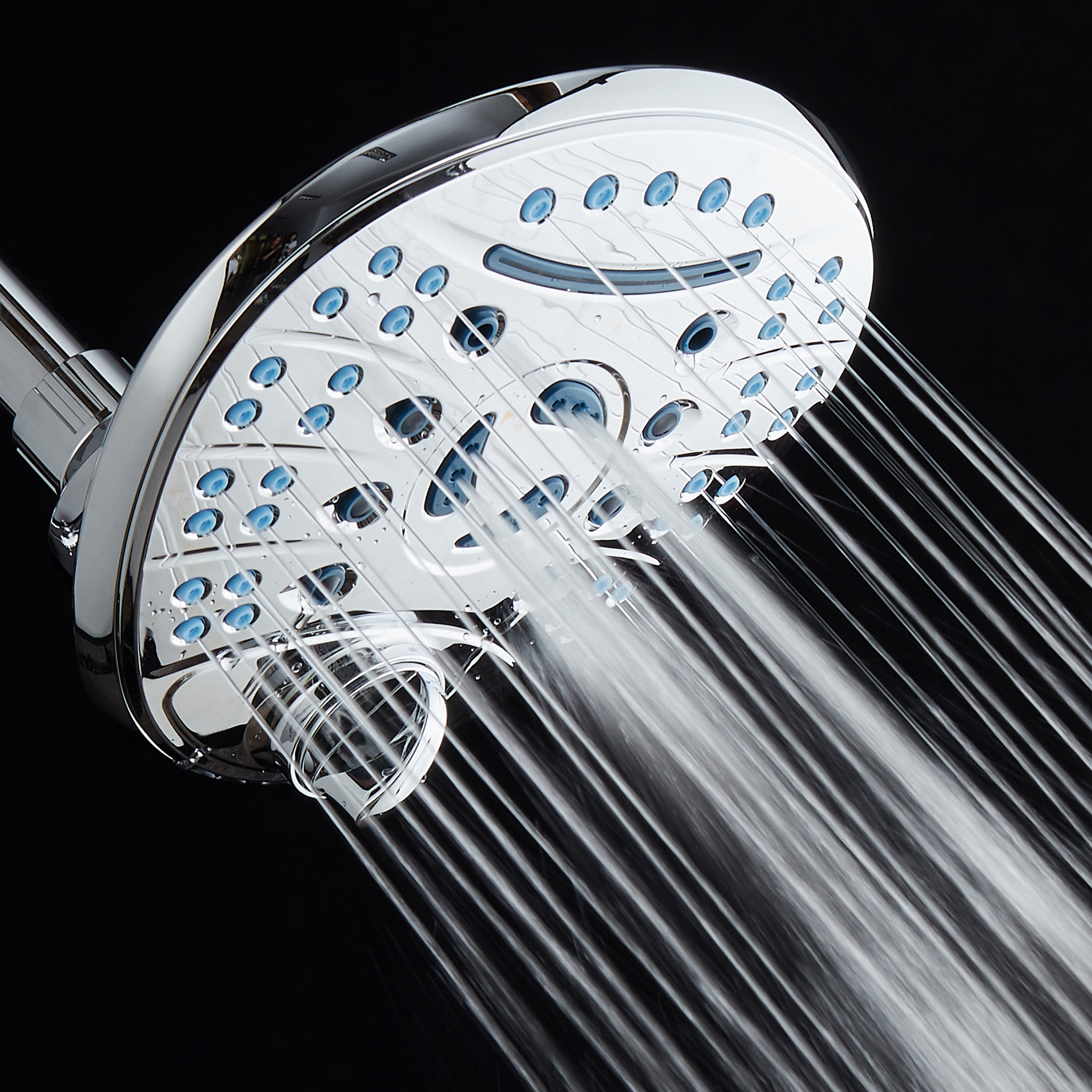 Ultra-Luxury 8-setting 7" Rainfall Shower Head with Antimicrobial Anti-clog Nozzles