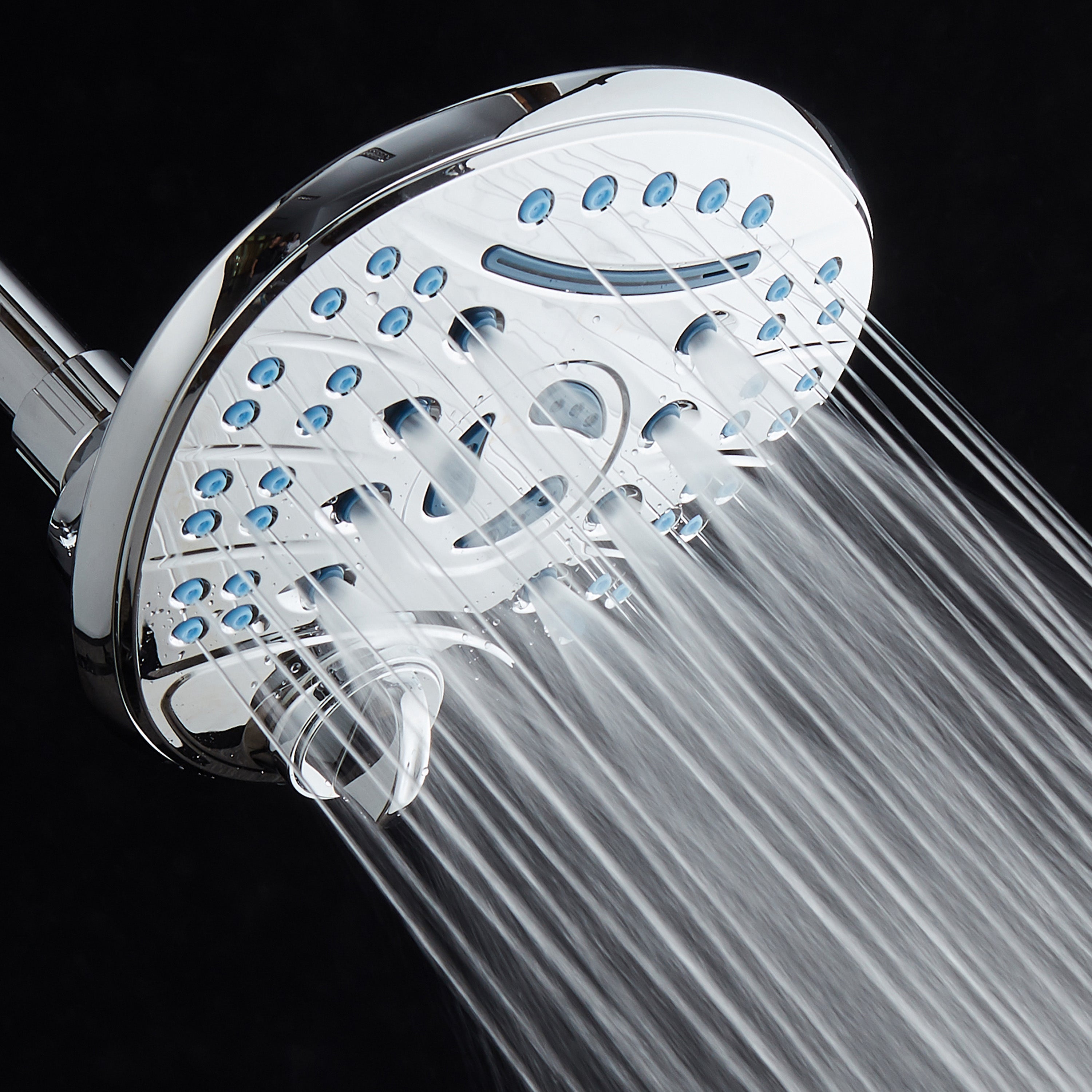 Ultra-Luxury 8-setting 7" Rainfall Shower Head with Antimicrobial Anti-clog Nozzles