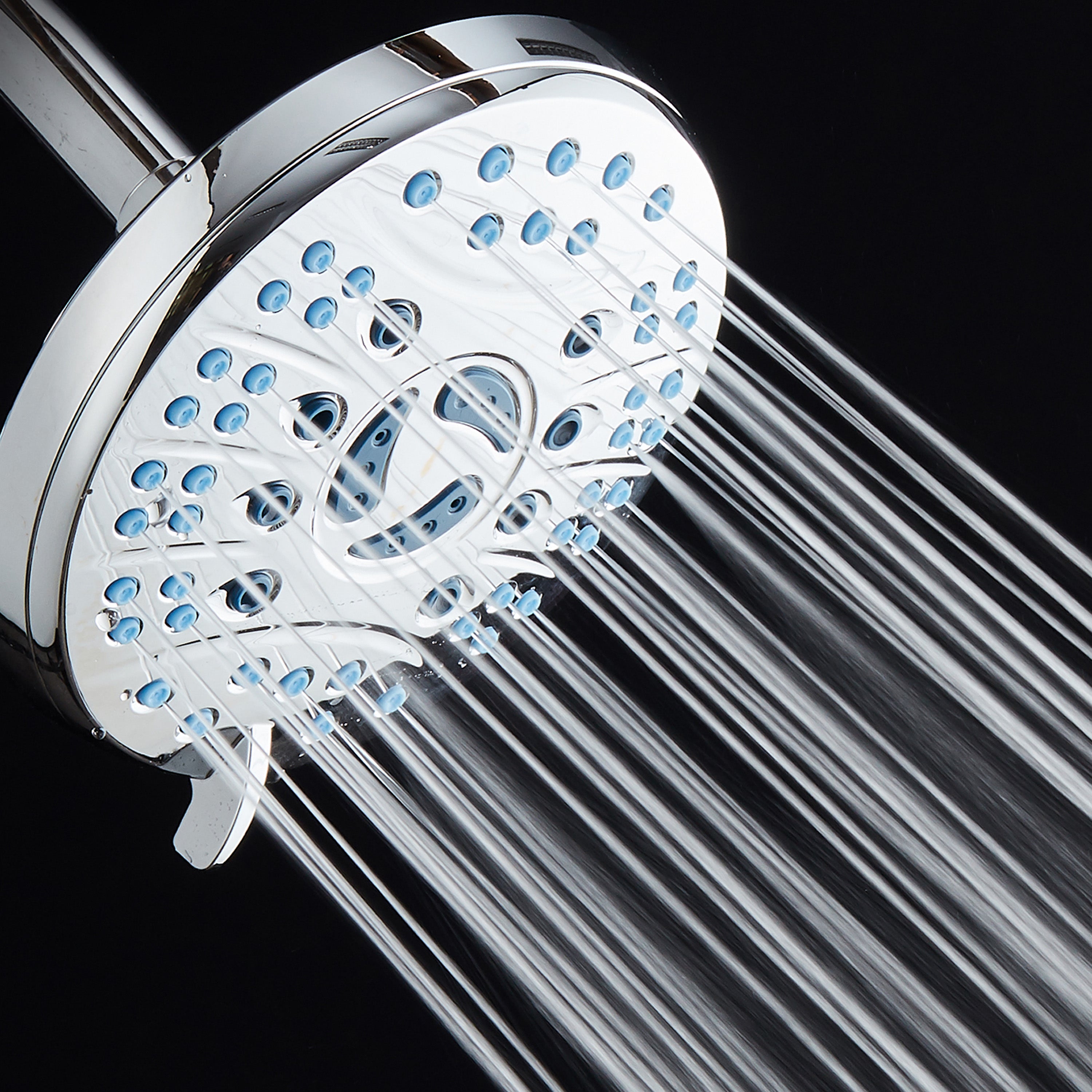 Ultra-Luxury 6-setting 6" Rainfall Shower Head with Antimicrobial Anti-clog Nozzles