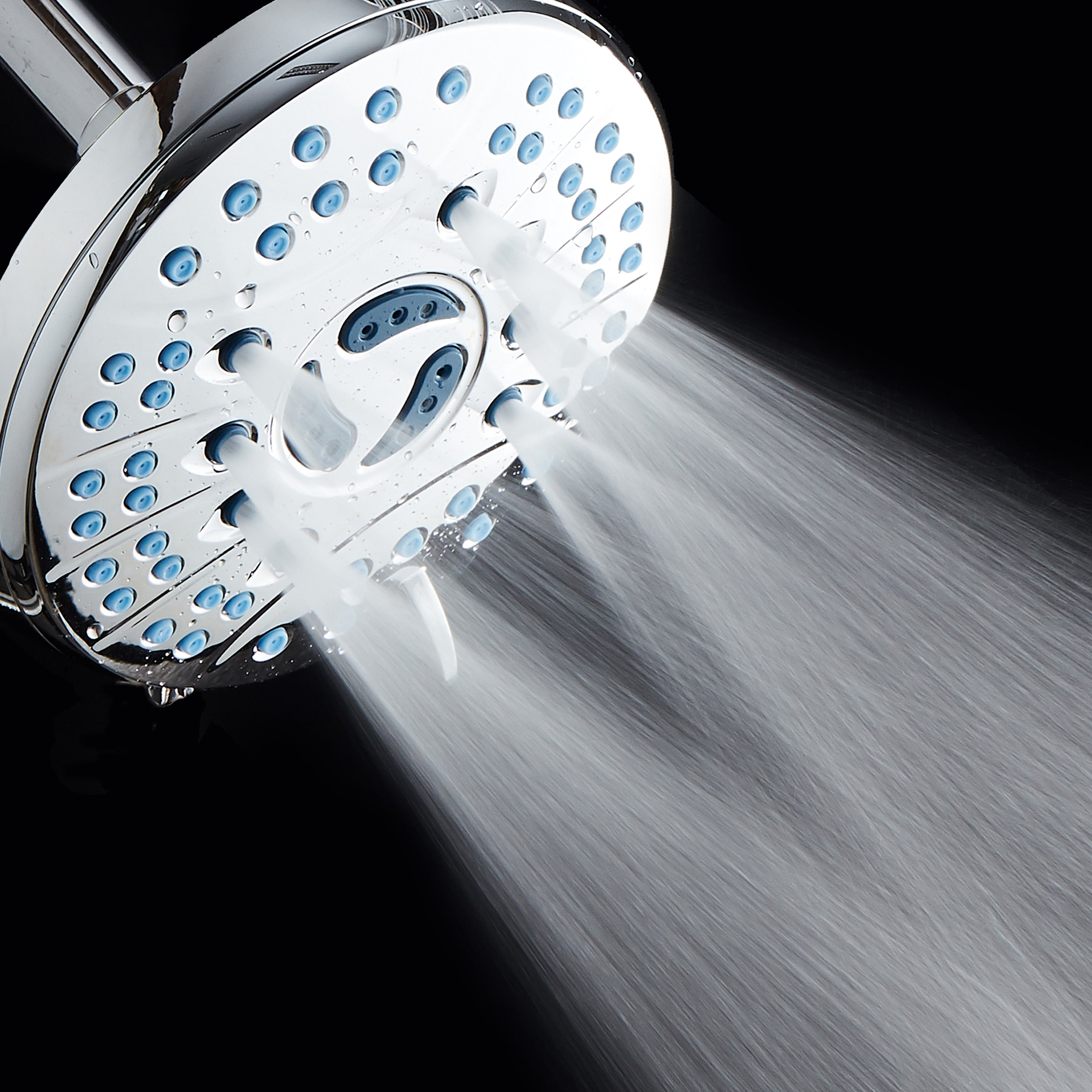 Ultra-Luxury 6-setting 6" Rainfall Shower Head with Antimicrobial Anti-clog Nozzles