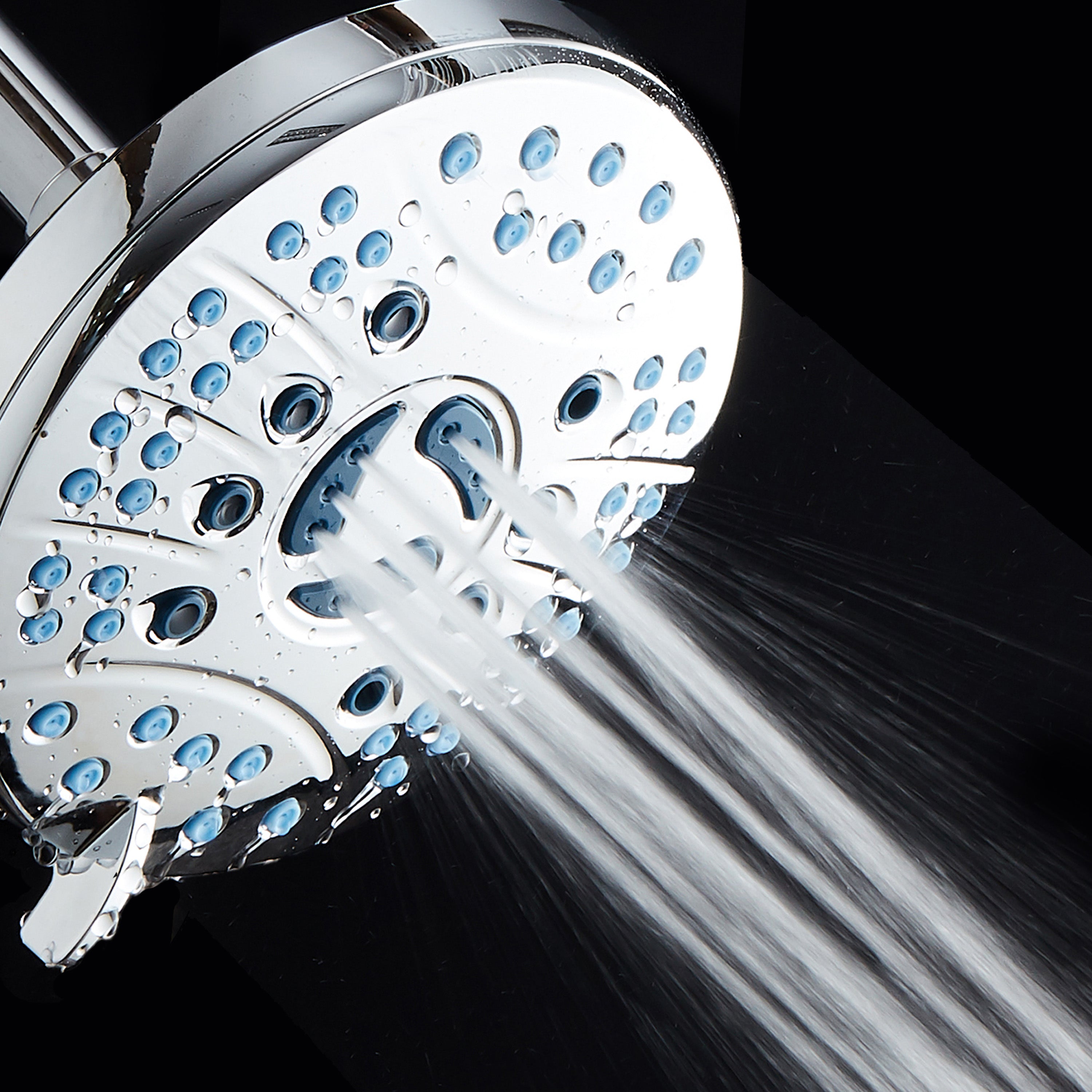 Ultra-Luxury 6-setting 6" Rainfall Shower Head with Antimicrobial Anti-clog Nozzles
