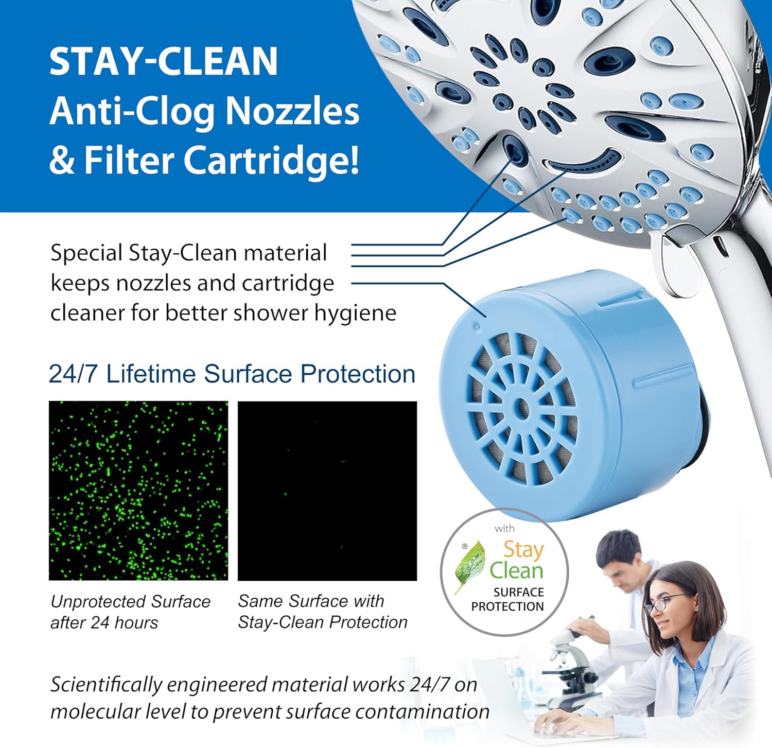 Magneton® 8-setting 5" Face Hand Shower with Magnetic Docking & Built-in Shower Filter