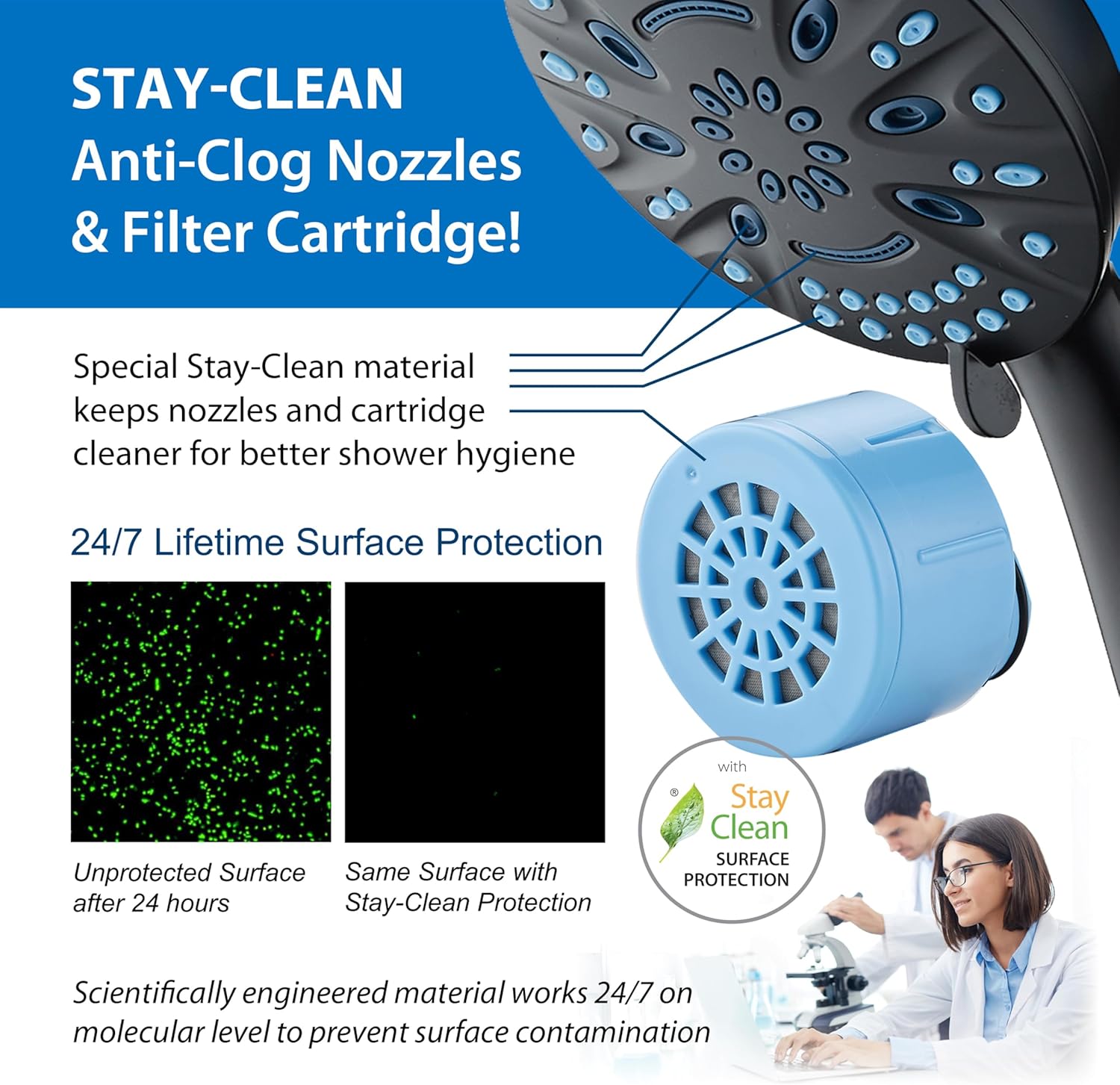 Magneton® 8-setting 5" Face Hand Shower with Magnetic Docking & Built-in Shower Filter