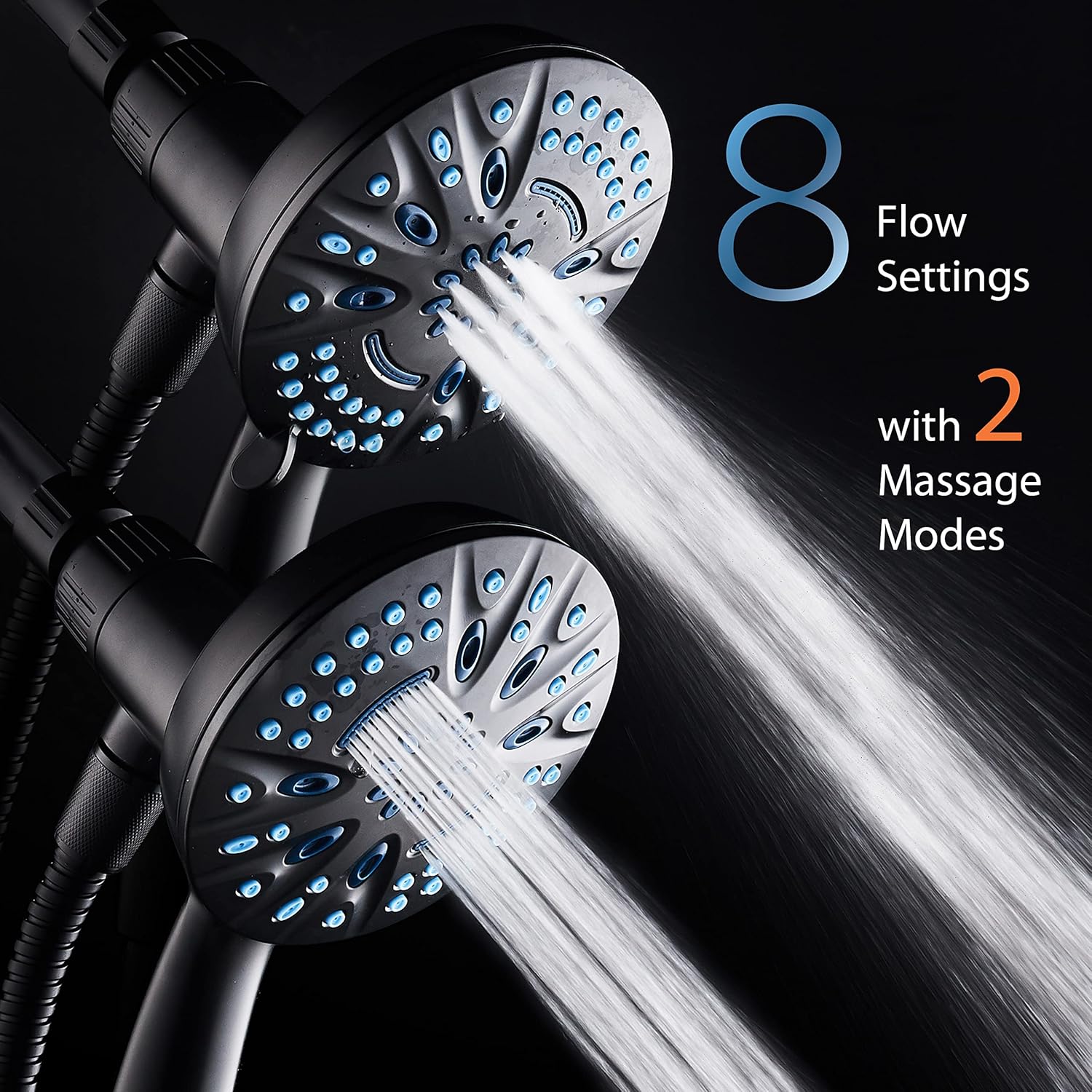 Magneton®  8-setting 5" Face Hand Shower with 2-way High/Low Magnetic Docking
