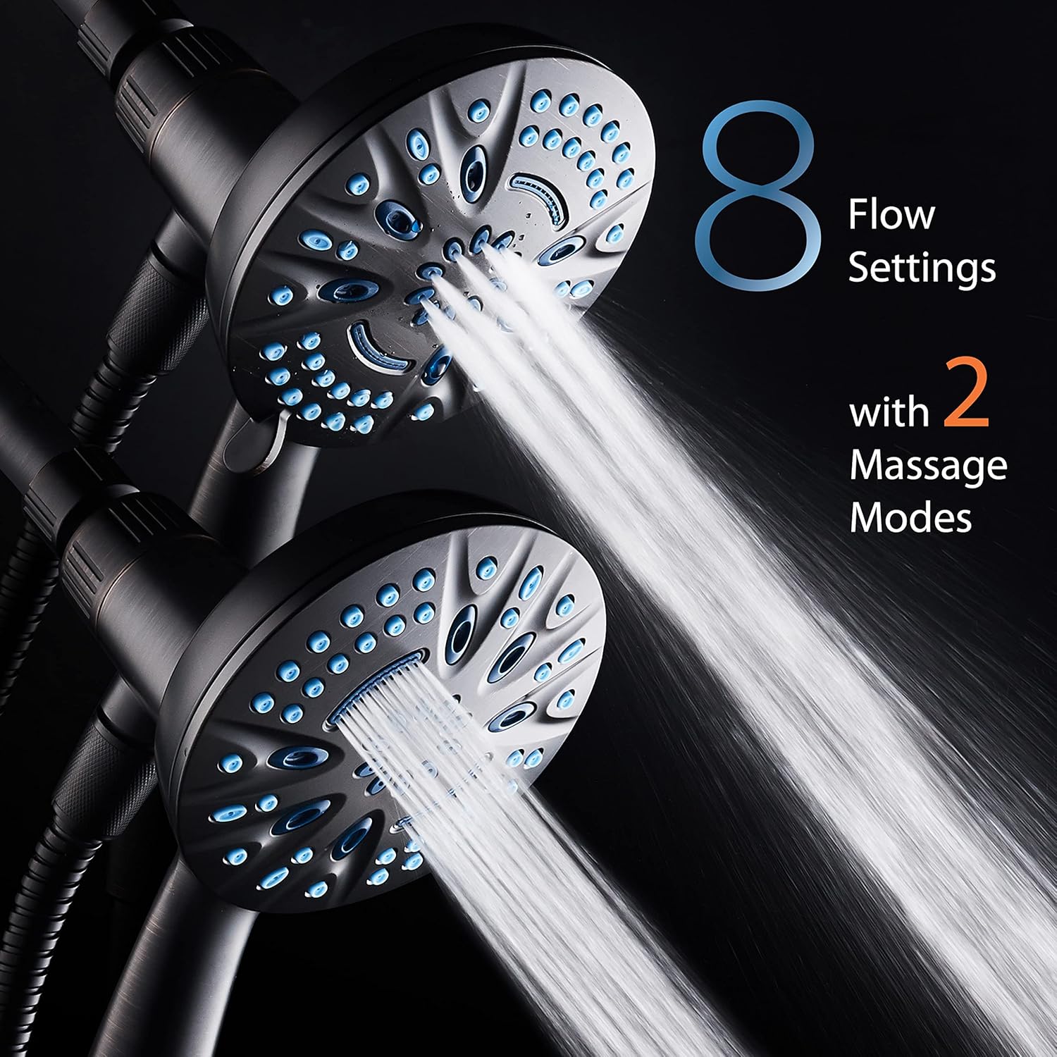 Magneton®  8-setting 5" Face Hand Shower with 2-way High/Low Magnetic Docking