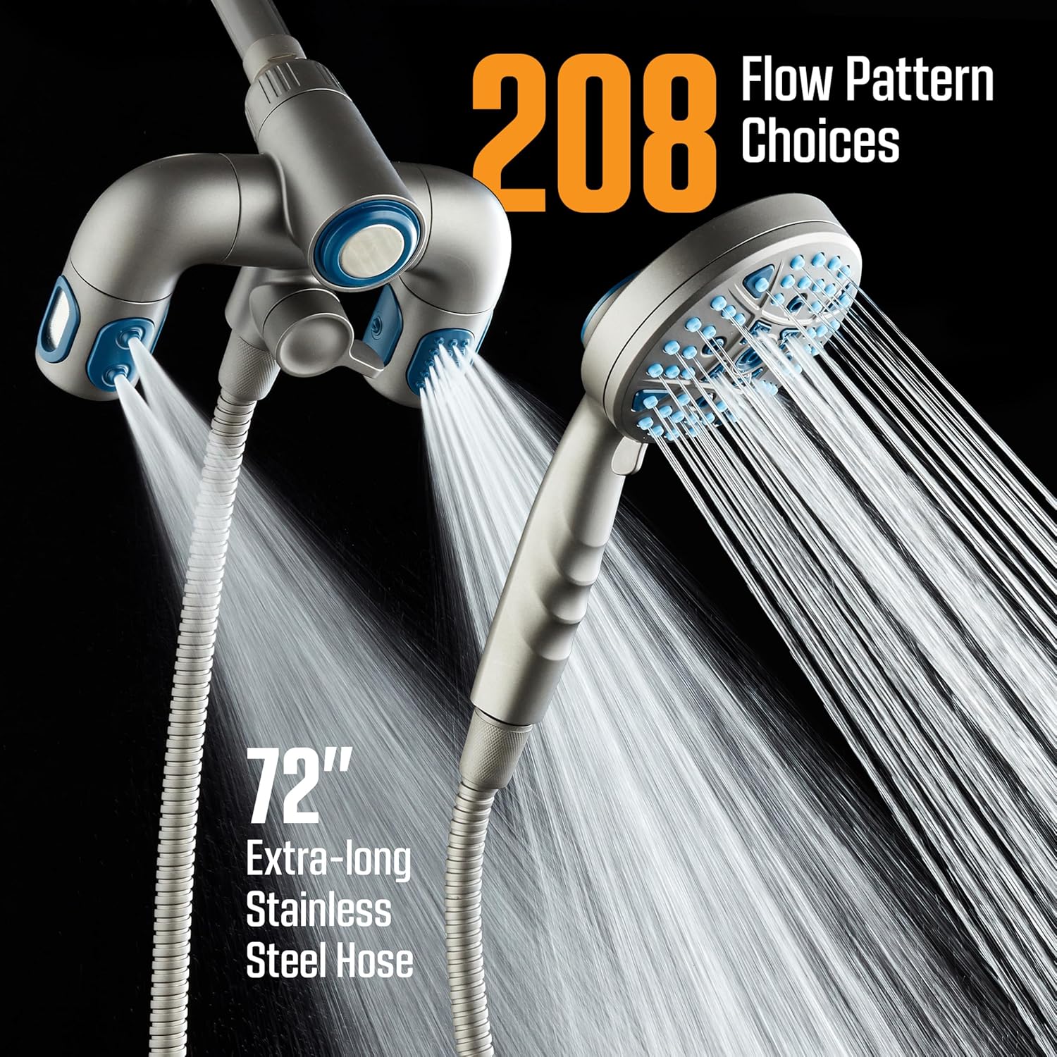 Polaris 208-setting 3-way Shower Combo with Adjustable Hydro Arms & Magnetic Docking