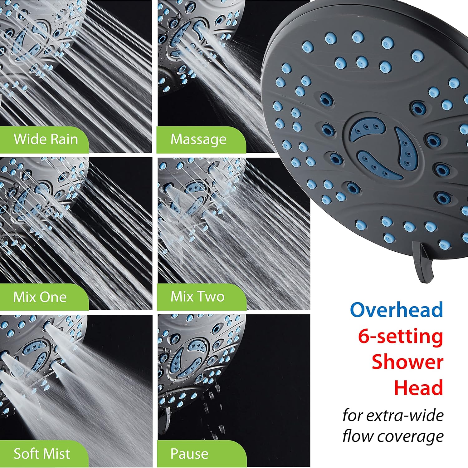 50-setting 3-way Twin Shower Combo with 2-mode Power Wash & Bonus Wall Bracket