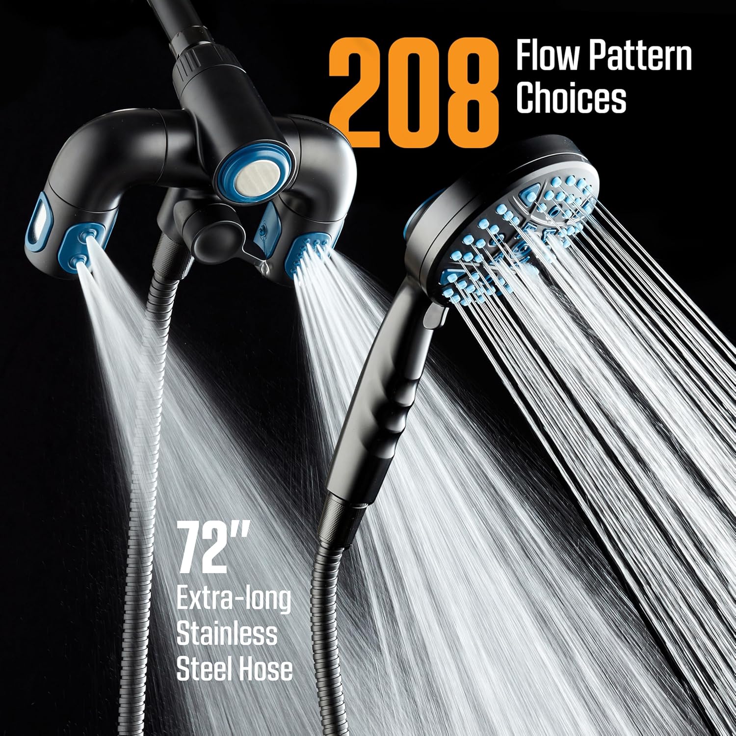 Polaris 208-setting 3-way Shower Combo with Adjustable Hydro Arms & Magnetic Docking