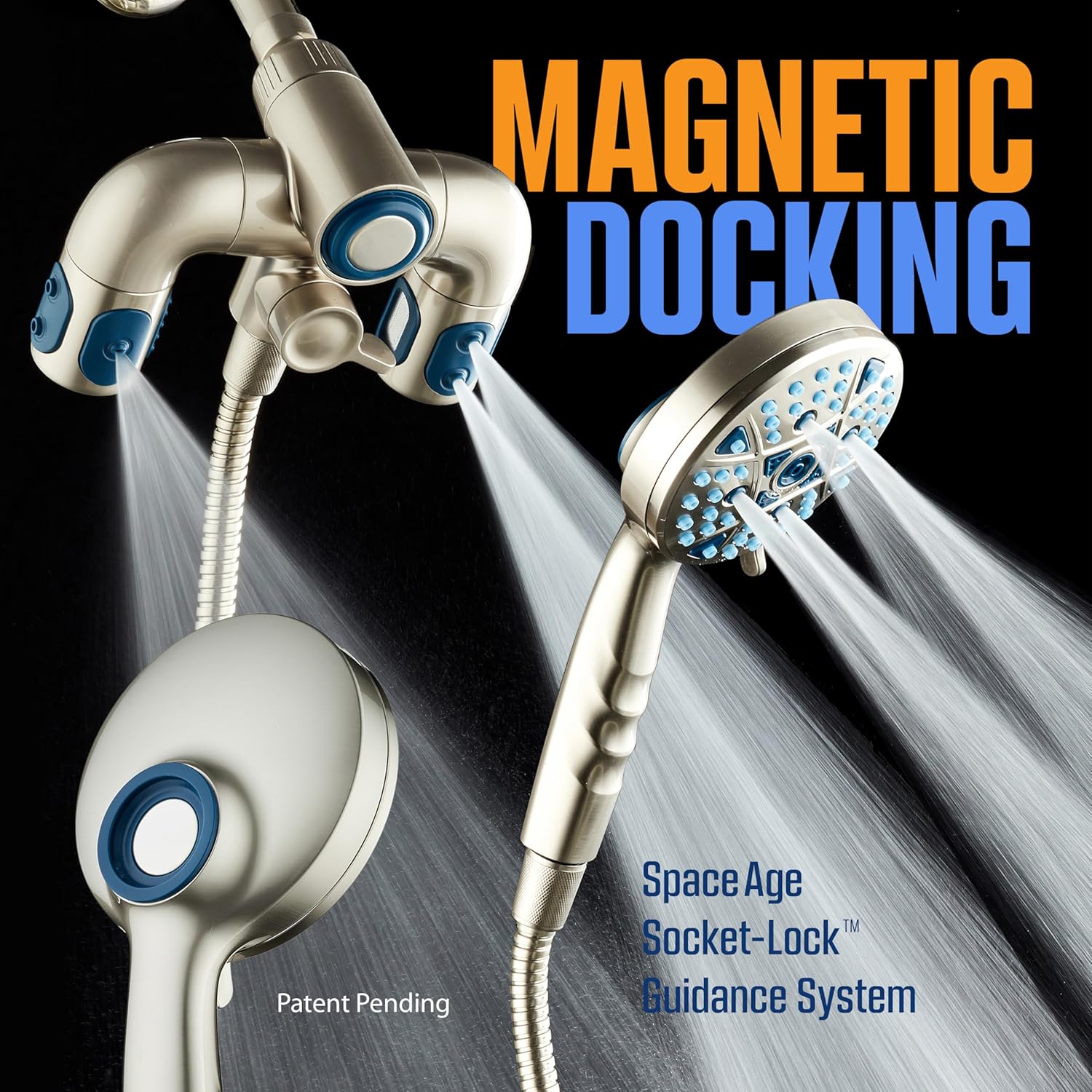 Polaris 208-setting 3-way Shower Combo with Adjustable Hydro Arms & Magnetic Docking