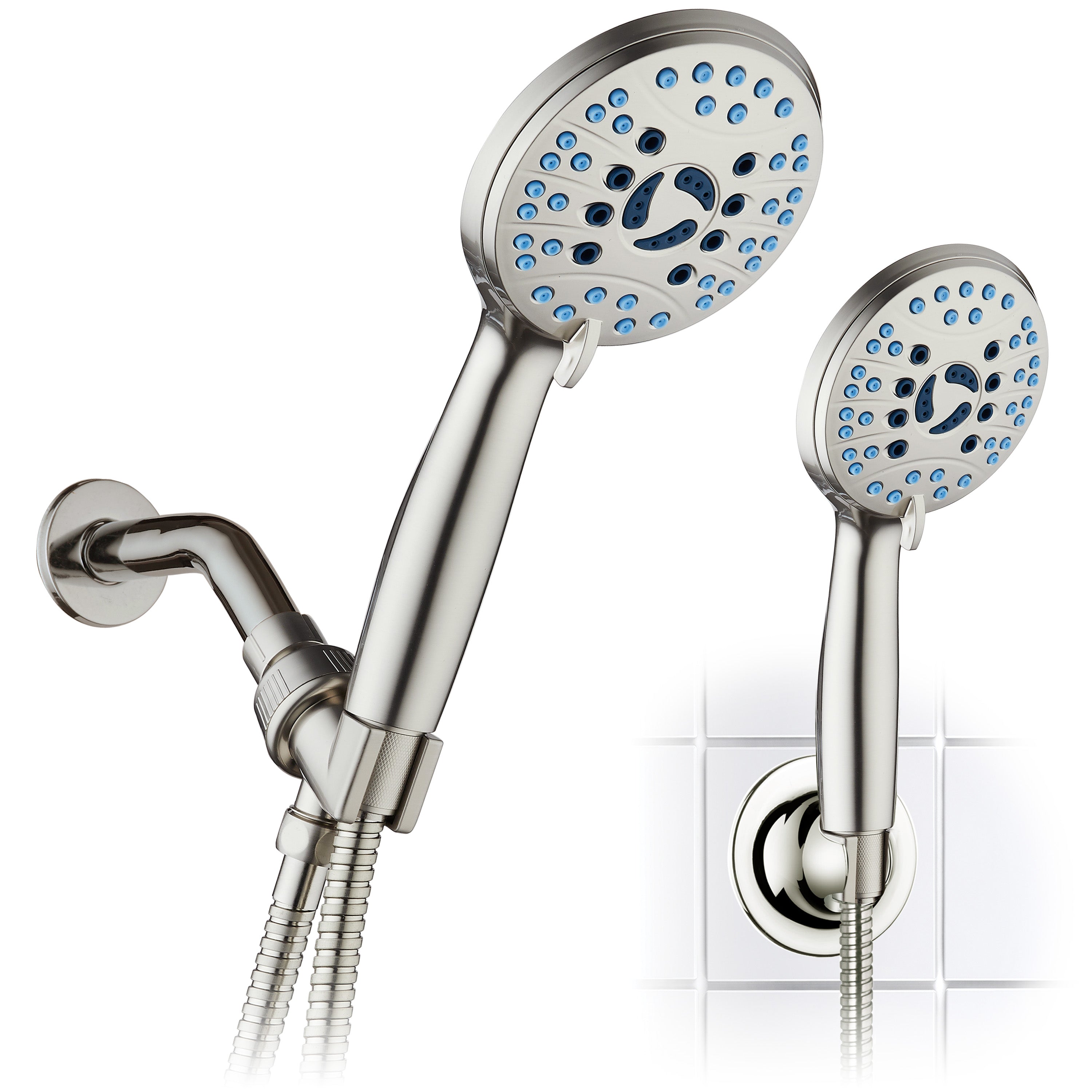 High-pressure 8-setting Hand Shower with Patented 2-mode Power Wash & Bonus Wall Bracket