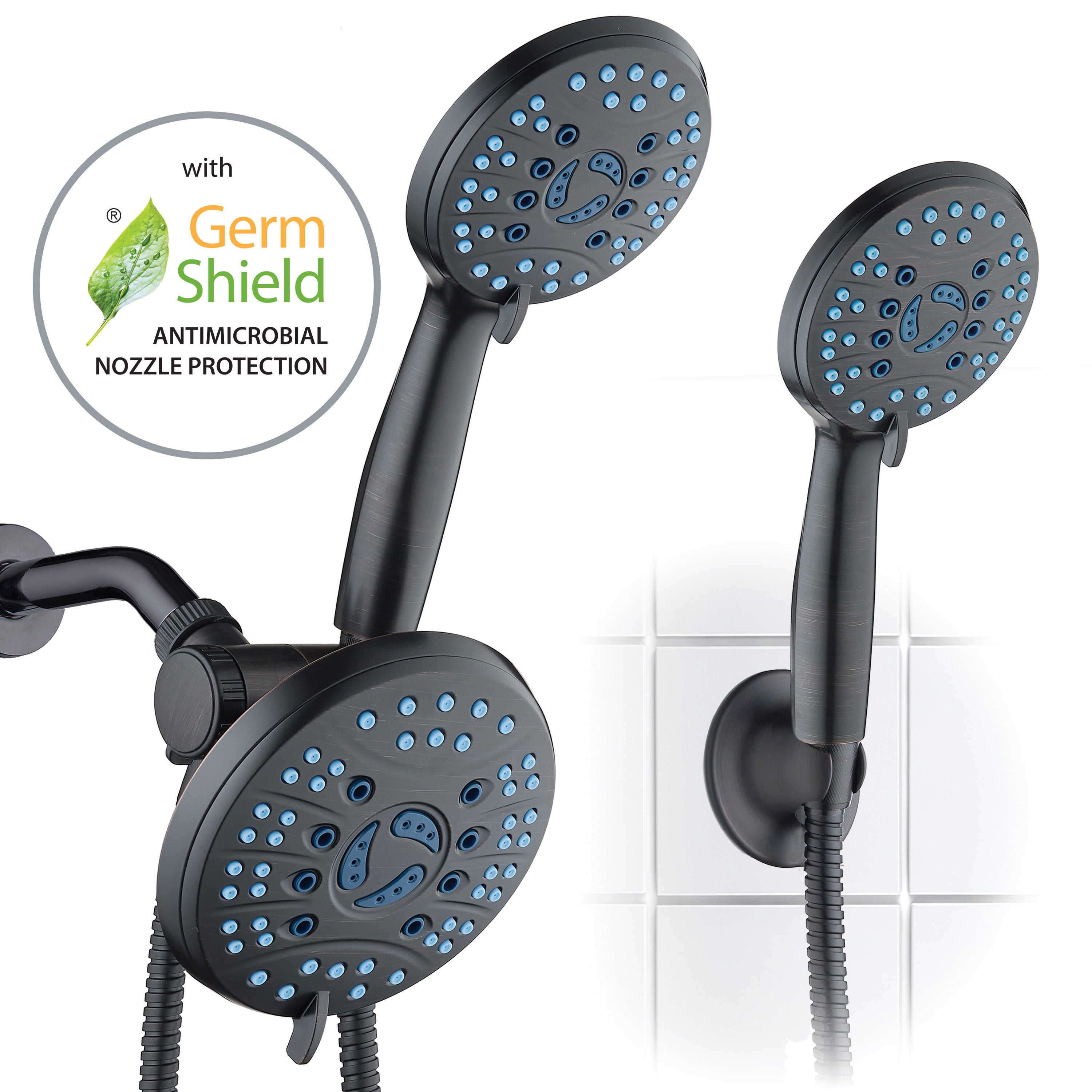 High-pressure 50-setting 3-way Rain Shower Combo with Patented 2-mode Power Wash & Bonus Wall Bracket