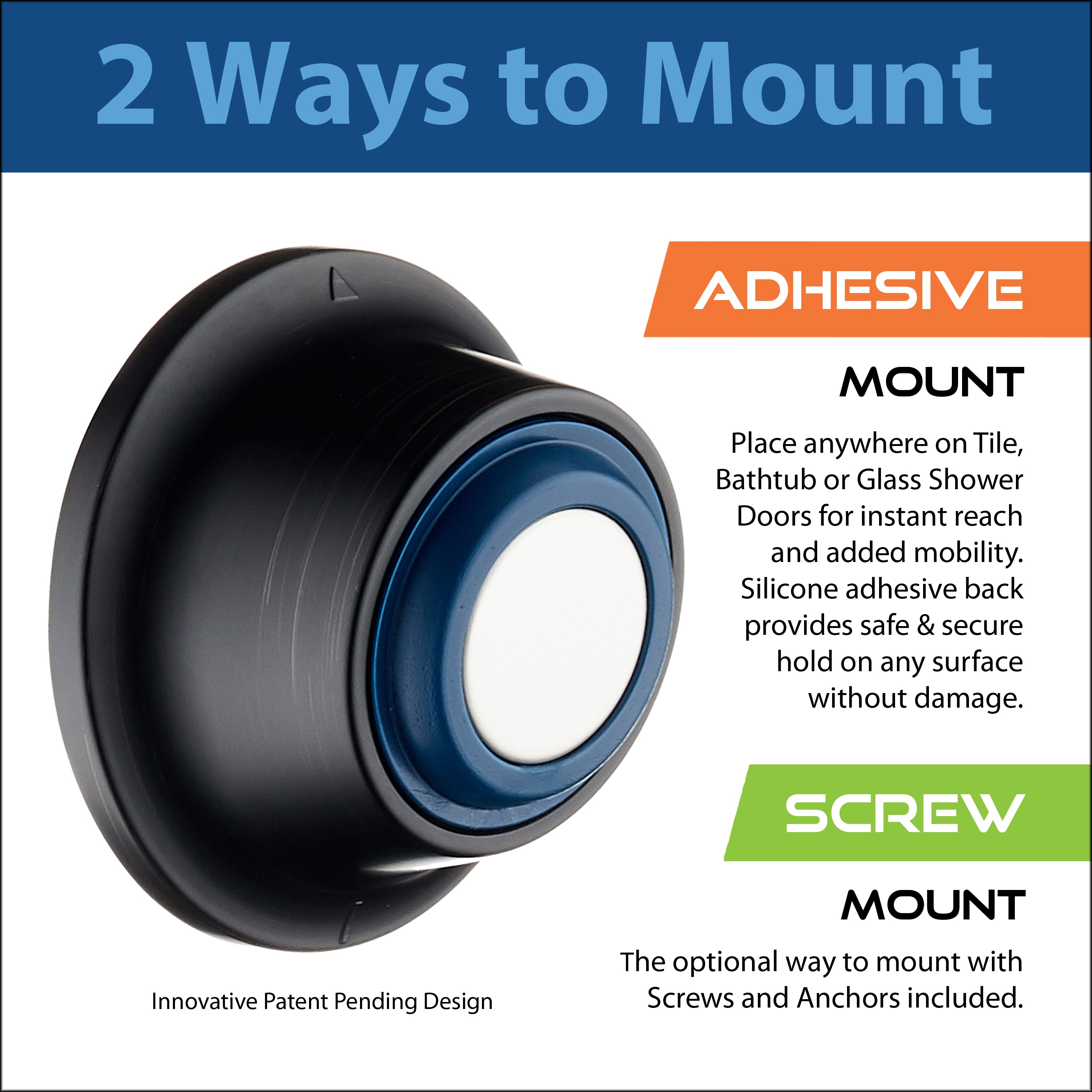 Instant Mount Go-Anywhere Magnetic Docking Wall Bracket for Magneton® Hand Showers & Combos