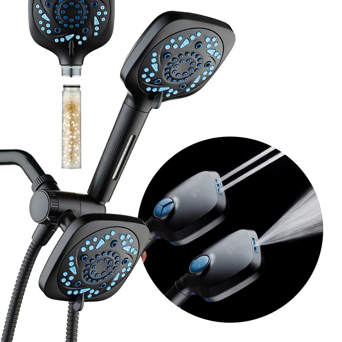 3.0 All-in-One 82-setting 4-way Twin Combo with Shower Filter & 2-mode Power Wash