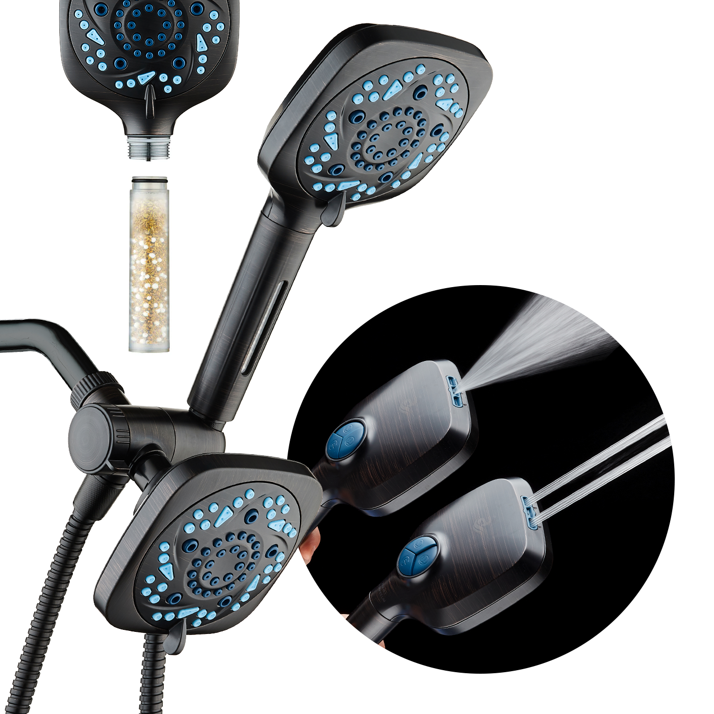3.0 All-in-One 82-setting 4-way Twin Combo with Shower Filter & 2-mode Power Wash