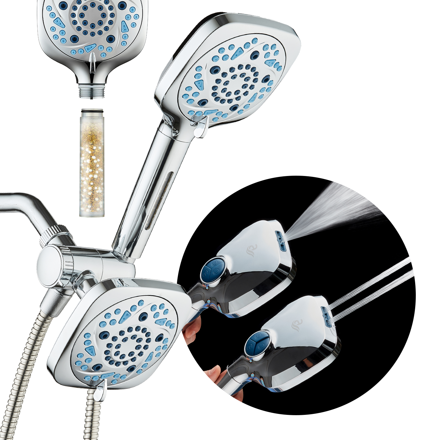 3.0 All-in-One 82-setting 4-way Twin Combo with Shower Filter & 2-mode Power Wash