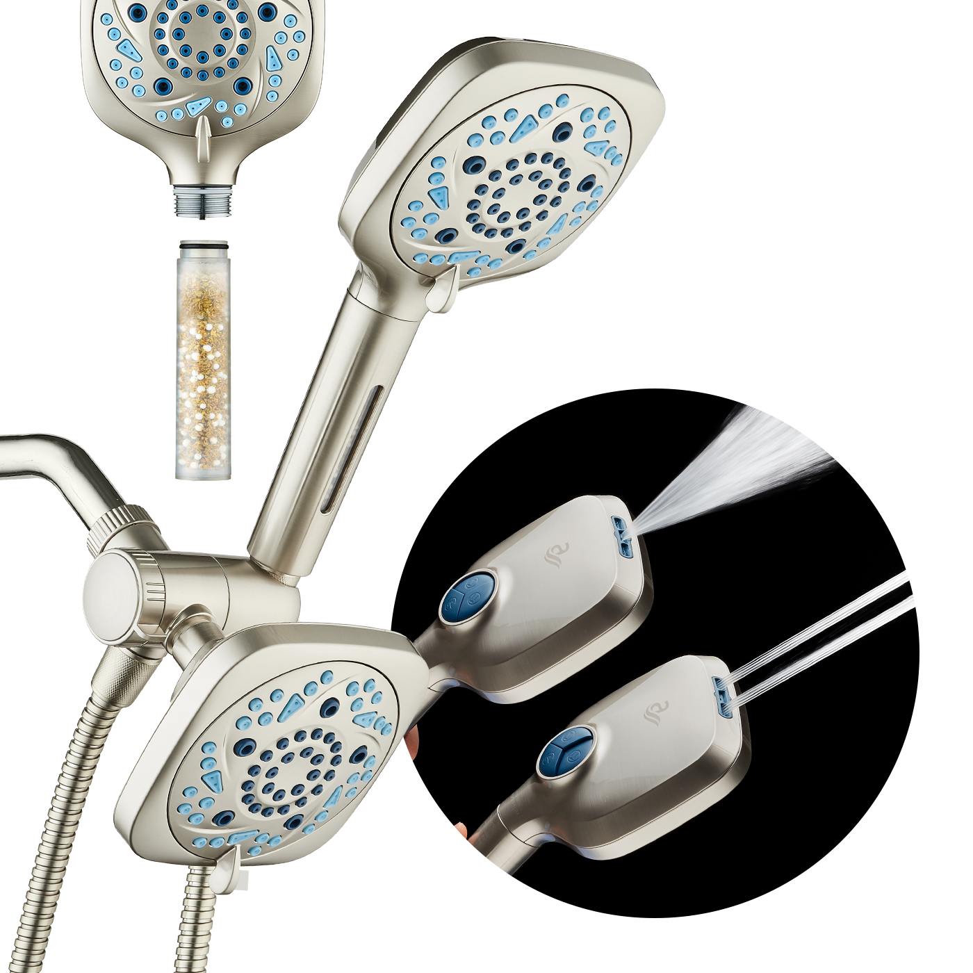 3.0 All-in-One 82-setting 4-way Twin Combo with Shower Filter & 2-mode Power Wash